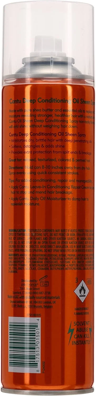 اسپری روغن شی باتر براق کننده و نرم کننده عمیق مو Cantu، 295 میلی لیتر (بسته 2 عددی)