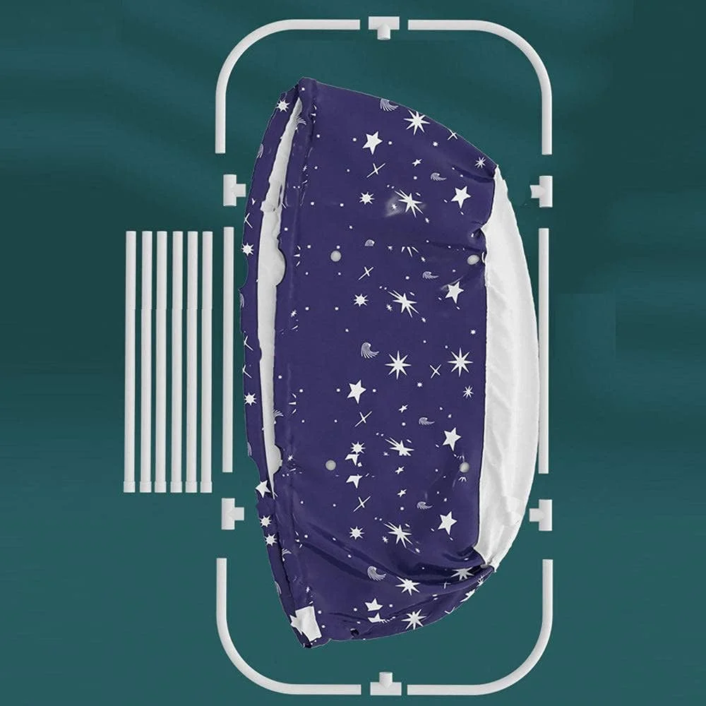 وان حمام تاشو قابل حمل غیر بادی Zxqiang، وان حمام تاشو، وان حمام تاشو پلاستیکی ضخیم مستقل برای بزرگسالان، وان حمام خیساندن، وان حمام دو نفره، برای خانواده، آسمان پر ستاره - 1.2 متر