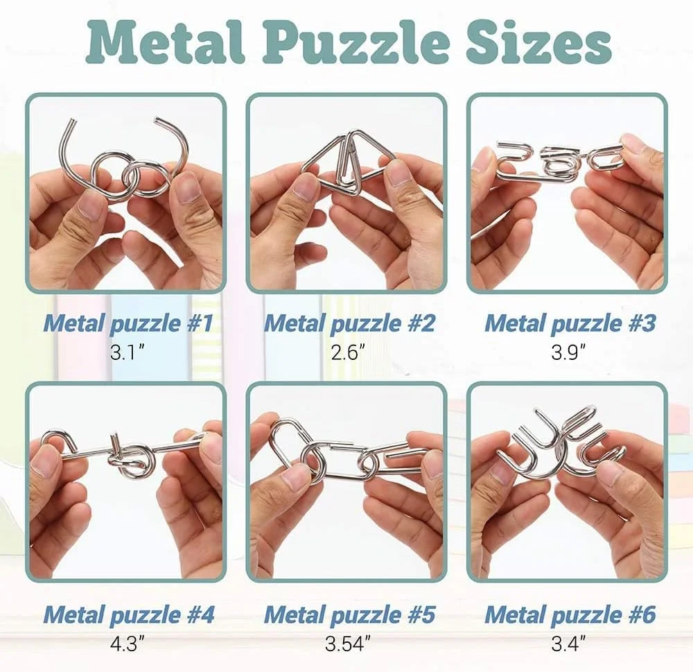 مجموعه پازل فکری 9 تکه چوبی و فلزی برای کودکان و بزرگسالان، 6 تکه پازل فلزی و 3 تکه پازل چوبی، بازی های فکری IQ، سیم پیچ سه بعدی، اسباب بازی فکری هدیه قفل KongMing بلوک چوبی پازل اره منبت کاری اره مویی مجموعه پازل فکری 9 تکه چوبی و فلزی برای کودکان و بزرگسالان، 6 تکه پازل فلزی و 3 تکه پازل چوبی، بازی های فکری IQ، سیم پیچ سه بعدی، اسباب بازی فکری هدیه قفل KongMing بلوک چوبی پازل اره منبت کاری اره مویی