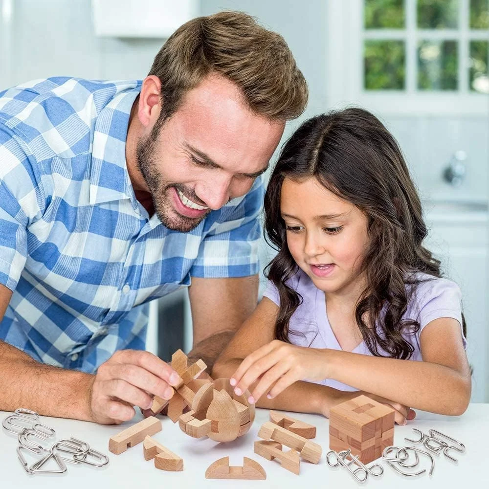 مجموعه پازل فکری 9 تکه چوبی و فلزی برای کودکان و بزرگسالان، 6 تکه پازل فلزی و 3 تکه پازل چوبی، بازی های فکری IQ، سیم پیچ سه بعدی، اسباب بازی فکری هدیه قفل KongMing بلوک چوبی پازل اره منبت کاری اره مویی مجموعه پازل فکری 9 تکه چوبی و فلزی برای کودکان و بزرگسالان، 6 تکه پازل فلزی و 3 تکه پازل چوبی، بازی های فکری IQ، سیم پیچ سه بعدی، اسباب بازی فکری هدیه قفل KongMing بلوک چوبی پازل اره منبت کاری اره مویی