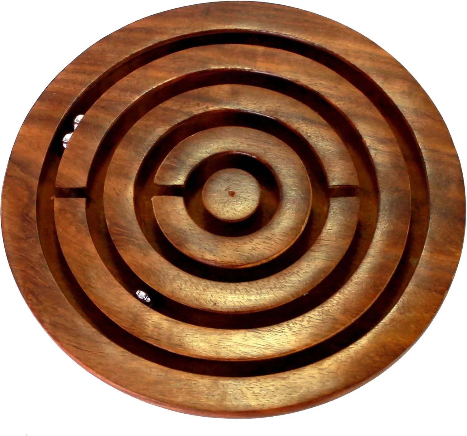 بازی فکری هزارتو چوبی دست ساز استون کرافت 6 اینچی با توپ های فلزی - اسباب بازی پازل سرگرم کننده برای کودکان، پسران و دختران بازی فکری هزارتو چوبی دست ساز استون کرافت 6 اینچی با توپ های فلزی - اسباب بازی پازل سرگرم کننده برای کودکان، پسران و دختران