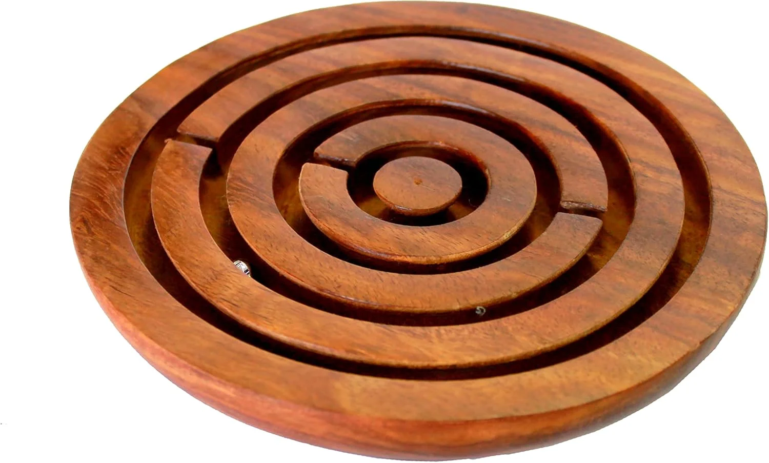 بازی فکری هزارتو چوبی دست ساز استون کرافت 6 اینچی با توپ های فلزی - اسباب بازی پازل سرگرم کننده برای کودکان، پسران و دختران