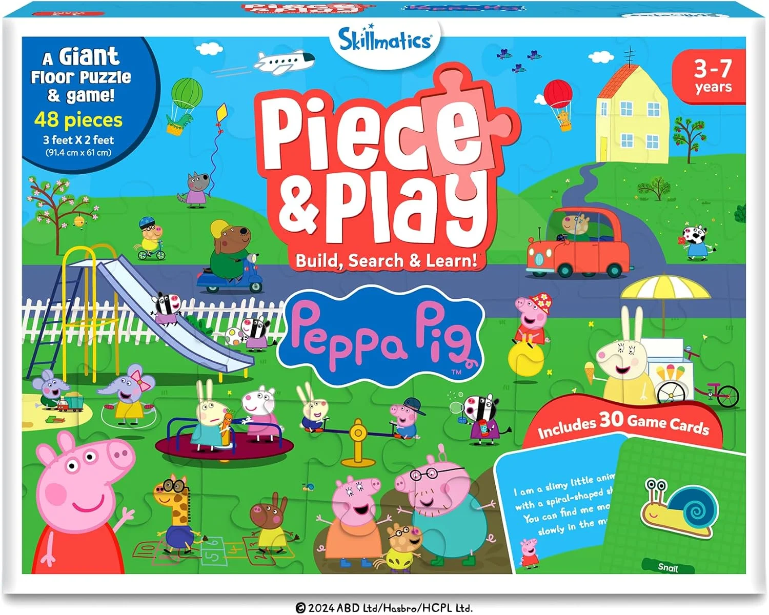 پازل و بازی زمینی Skillmatics Peppa Pig - قطعه و بازی، پازل ارهای و پازل کودک نوپا، اسباب بازی آموزشی، هدیه برای دختران و پسران 3، 4، 5، 6، 7 ساله (48 قطعه، 3 در 2 فوت) پازل و بازی زمینی Skillmatics Peppa Pig - قطعه و بازی، پازل ارهای و پازل کودک نوپا، اسباب بازی آموزشی، هدیه برای دختران و پسران 3، 4، 5، 6، 7 ساله (48 قطعه، 3 در 2 فوت)