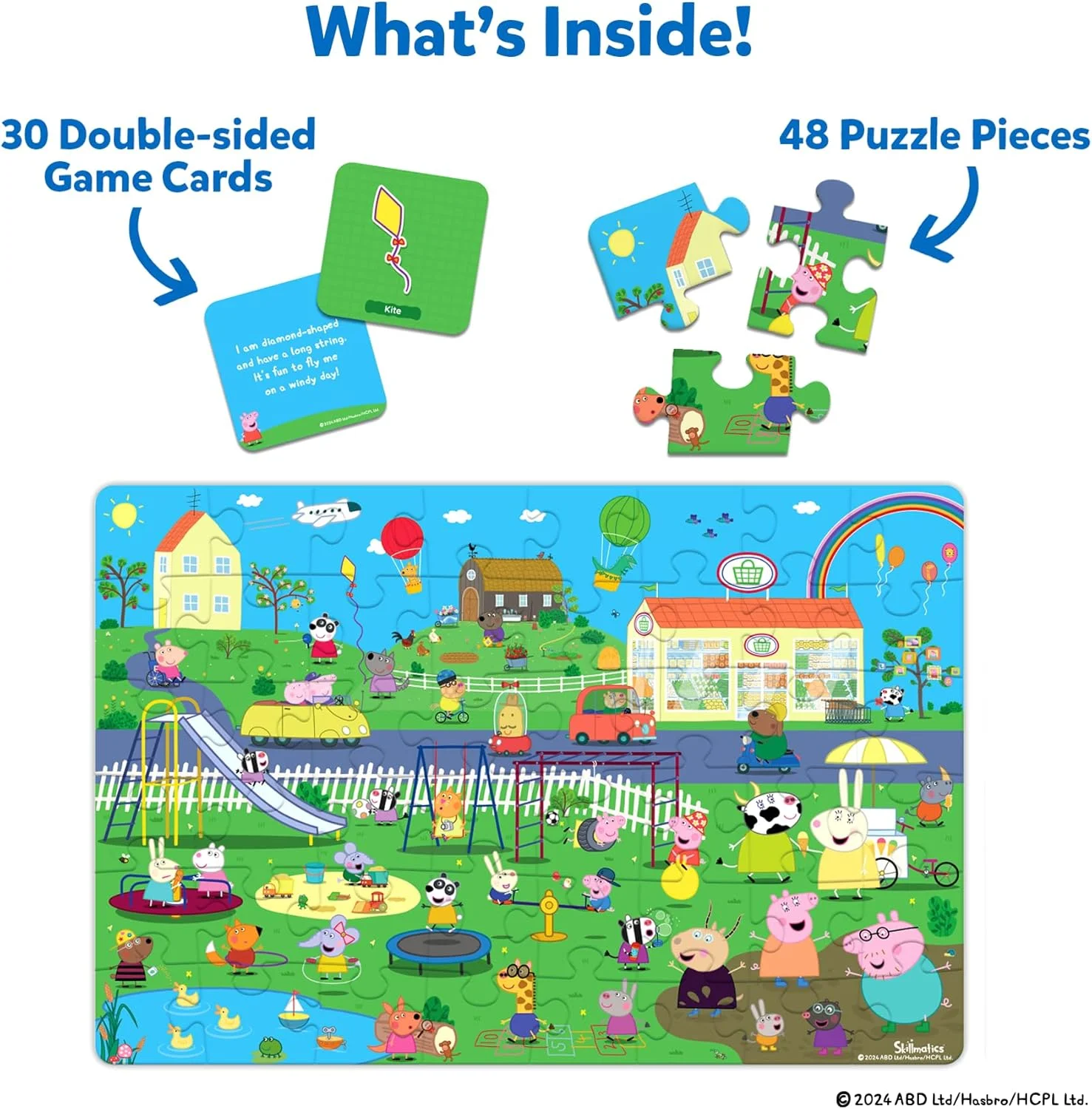 پازل و بازی زمینی Skillmatics Peppa Pig - قطعه و بازی، پازل ارهای و پازل کودک نوپا، اسباب بازی آموزشی، هدیه برای دختران و پسران 3، 4، 5، 6، 7 ساله (48 قطعه، 3 در 2 فوت) پازل و بازی زمینی Skillmatics Peppa Pig - قطعه و بازی، پازل ارهای و پازل کودک نوپا، اسباب بازی آموزشی، هدیه برای دختران و پسران 3، 4، 5، 6، 7 ساله (48 قطعه، 3 در 2 فوت)