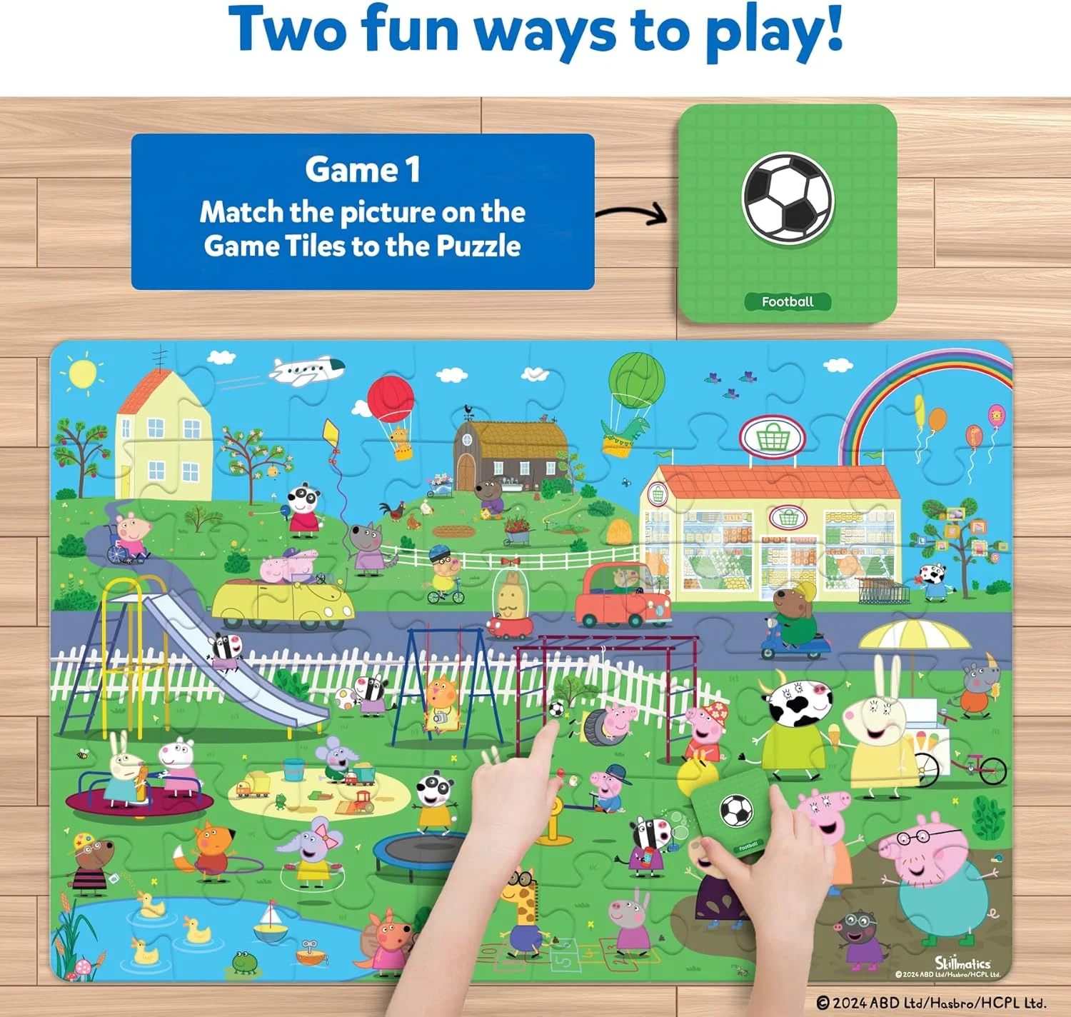 پازل و بازی زمینی Skillmatics Peppa Pig - قطعه و بازی، پازل ارهای و پازل کودک نوپا، اسباب بازی آموزشی، هدیه برای دختران و پسران 3، 4، 5، 6، 7 ساله (48 قطعه، 3 در 2 فوت) پازل و بازی زمینی Skillmatics Peppa Pig - قطعه و بازی، پازل ارهای و پازل کودک نوپا، اسباب بازی آموزشی، هدیه برای دختران و پسران 3، 4، 5، 6، 7 ساله (48 قطعه، 3 در 2 فوت)