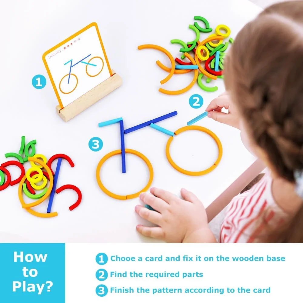 اسباب بازی چوبی خلاقانه Oxsaytee شامل چوب و حلقه برای کودکان 3+، پازل تطبیقی مونته سوری، اسباب بازی های آموزشی برای پسران و دختران پیش دبستانی و مهد کودک اسباب بازی چوبی خلاقانه Oxsaytee شامل چوب و حلقه برای کودکان 3+، پازل تطبیقی مونته سوری، اسباب بازی های آموزشی برای پسران و دختران پیش دبستانی و مهد کودک