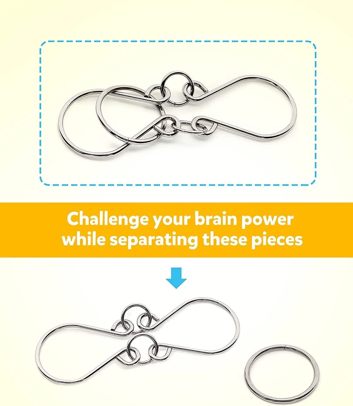 مجموعه پازل سیم فلزی مامو بیر شامل 16 عدد، تست هوش فکری، بازی باز کردن قفل حلقه های درهم تنیده آهنی، اسباب بازی ترفند جادویی حلقه چینی برای مهمانی کودکان، چالش بزرگسالان