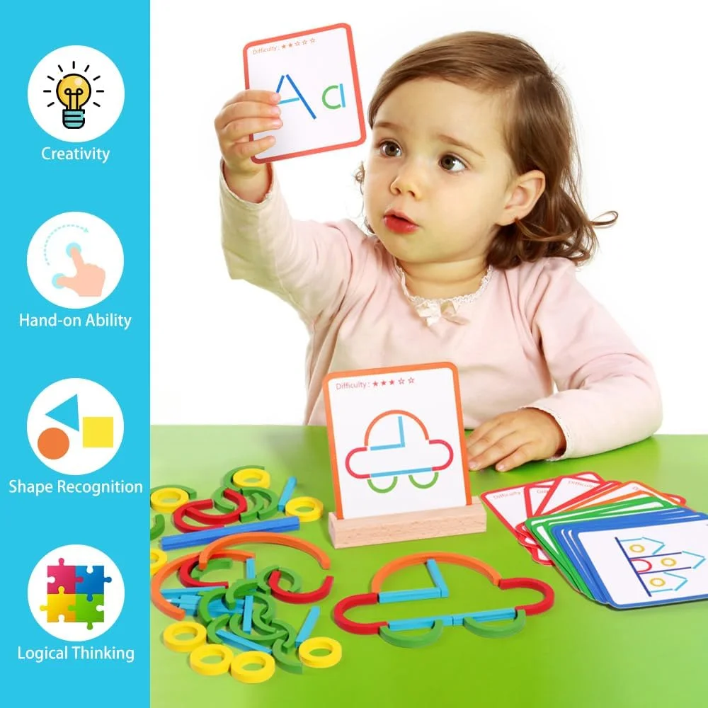 اسباب بازی چوبی خلاقانه Oxsaytee شامل چوب و حلقه برای کودکان 3+، پازل تطبیقی مونته سوری، اسباب بازی های آموزشی برای پسران و دختران پیش دبستانی و مهد کودک اسباب بازی چوبی خلاقانه Oxsaytee شامل چوب و حلقه برای کودکان 3+، پازل تطبیقی مونته سوری، اسباب بازی های آموزشی برای پسران و دختران پیش دبستانی و مهد کودک