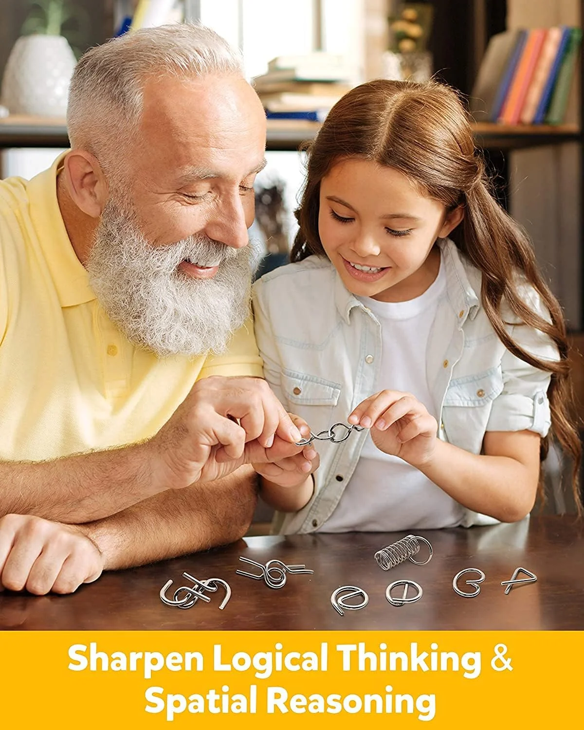 مجموعه پازل سیم فلزی مامو بیر شامل 16 عدد، تست هوش فکری، بازی باز کردن قفل حلقه های درهم تنیده آهنی، اسباب بازی ترفند جادویی حلقه چینی برای مهمانی کودکان، چالش بزرگسالان