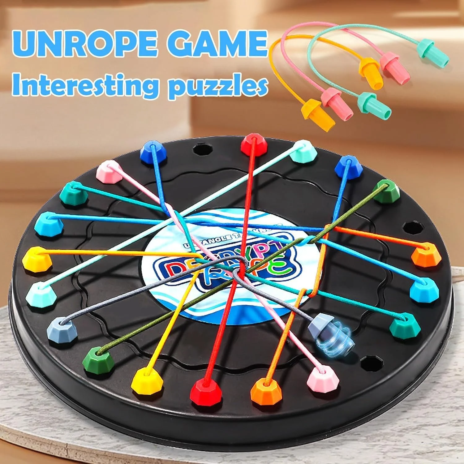 بازی پازل باز کردن طناب - آموزش منطق و معمای فکری استراتژی، چالش گره دوستانه خانوادگی با درجه سختی قابل تنظیم، اسباب بازی فکری مسافرتی قابل حمل بازی پازل باز کردن طناب - آموزش منطق و معمای فکری استراتژی، چالش گره دوستانه خانوادگی با درجه سختی قابل تنظیم، اسباب بازی فکری مسافرتی قابل حمل
