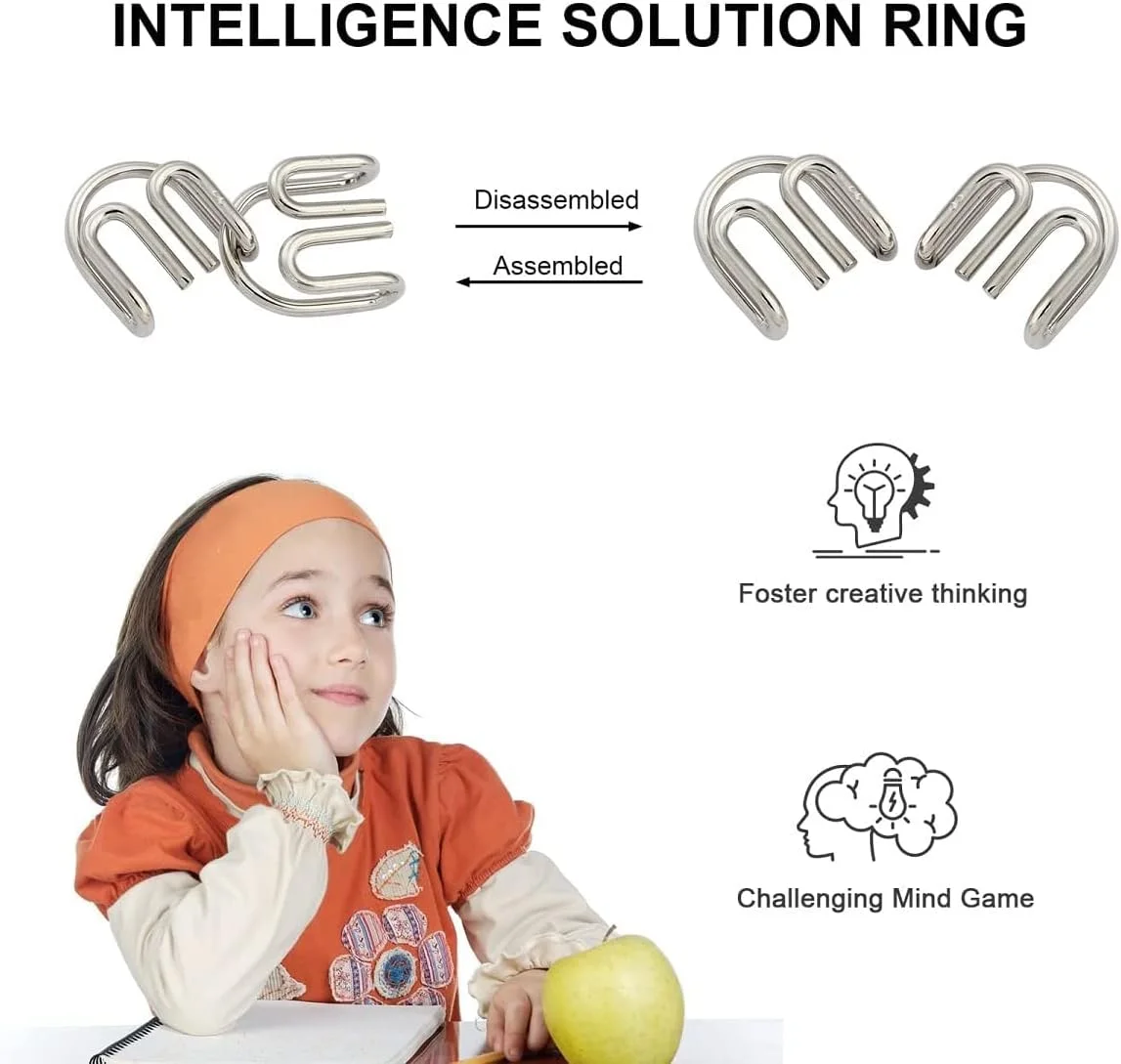مجموعه پازل سیم فلزی مامو بیر شامل 16 عدد، تست هوش فکری، بازی باز کردن قفل حلقه های درهم تنیده آهنی، اسباب بازی ترفند جادویی حلقه چینی برای مهمانی کودکان، چالش بزرگسالان