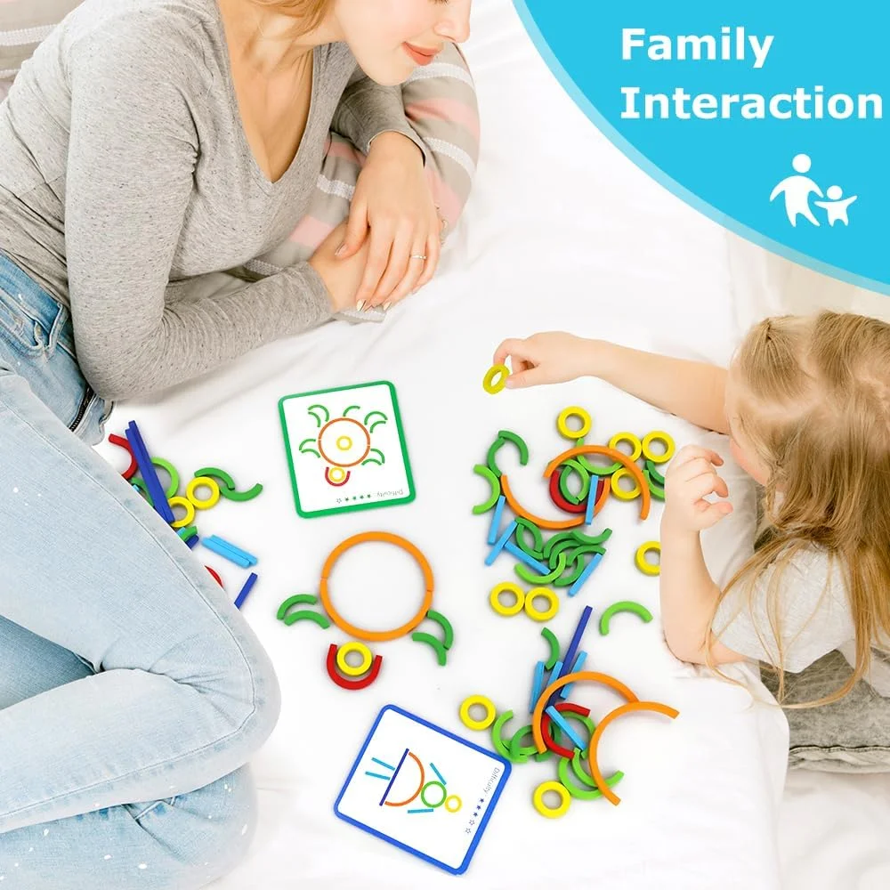 اسباب بازی چوبی خلاقانه Oxsaytee شامل چوب و حلقه برای کودکان 3+، پازل تطبیقی مونته سوری، اسباب بازی های آموزشی برای پسران و دختران پیش دبستانی و مهد کودک اسباب بازی چوبی خلاقانه Oxsaytee شامل چوب و حلقه برای کودکان 3+، پازل تطبیقی مونته سوری، اسباب بازی های آموزشی برای پسران و دختران پیش دبستانی و مهد کودک