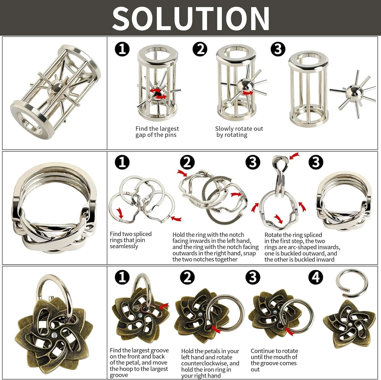 مجموعه 3 عددی پازل فکری فلزی – پازل های درهم تنیده آلیاژی برای بزرگسالان، تست هوش و منطق، بازی های فکری جداسازی برای مدرسه و دفتر مجموعه 3 عددی پازل فکری فلزی – پازل های درهم تنیده آلیاژی برای بزرگسالان، تست هوش و منطق، بازی های فکری جداسازی برای مدرسه و دفتر