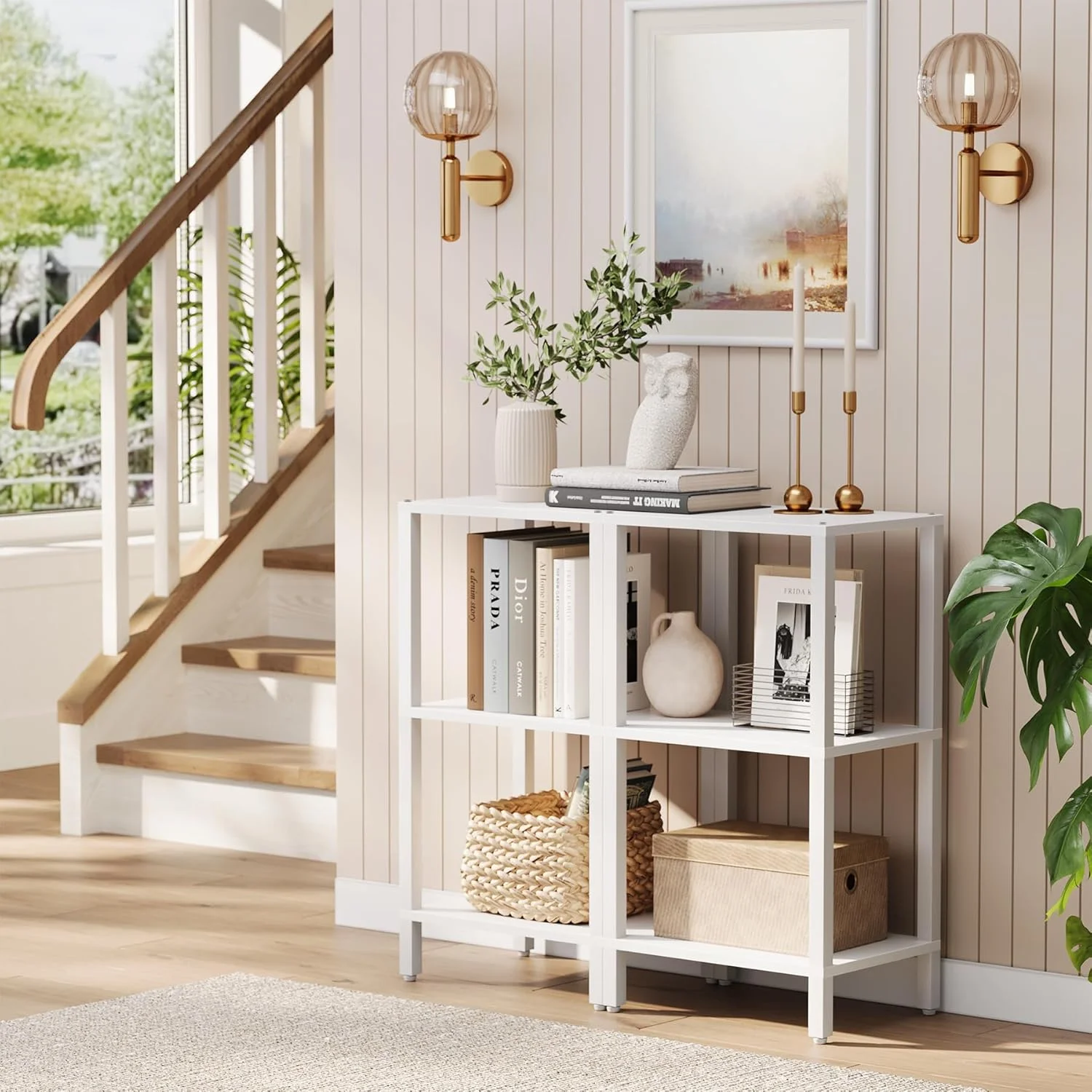 قفسه کتاب TUTOTAK، قفسه کتاب بلند 6 طبقه، قفسه کتاب باریک برای فضای کوچک، قفسه کتاب قابل انباشت DIY، برای اتاق نشیمن، دفتر، مطالعه، ورودی، صنعتی، سفید BS01BW006 قفسه کتاب TUTOTAK، قفسه کتاب بلند 6 طبقه، قفسه کتاب باریک برای فضای کوچک، قفسه کتاب قابل انباشت DIY، برای اتاق نشیمن، دفتر، مطالعه، ورودی، صنعتی، سفید BS01BW006