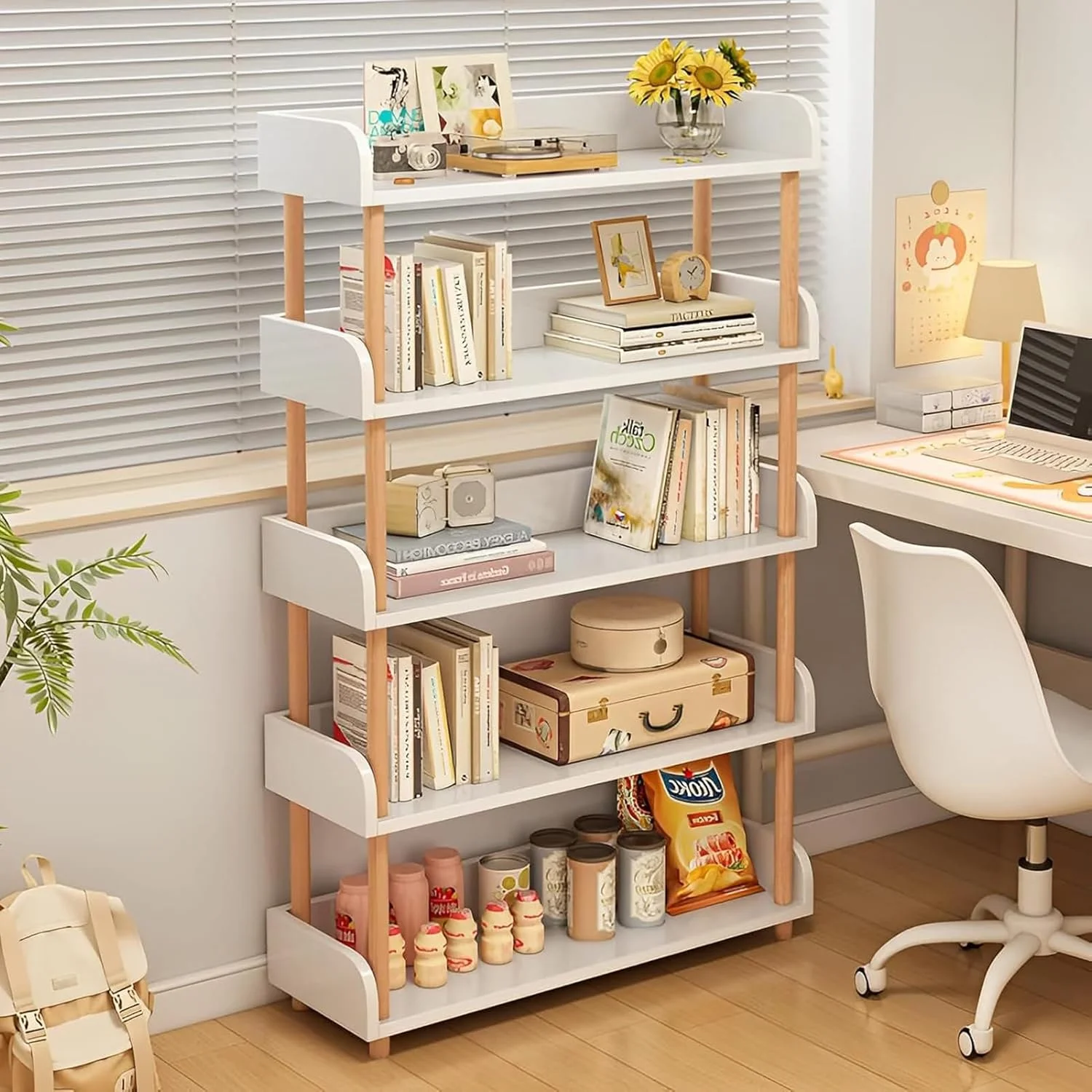 قفسه کتاب 5 طبقه باز U-HOOME - قفسه کتاب مستقل، قفسه کتاب، قفسه چوبی، پایه نمایشگر قفسه های ذخیره سازی چوبی با لبه بالایی و قاب چوبی جامد برای اتاق نشیمن، دفتر کار خانگی، کابینت ذخیره سازی (سفید) قفسه کتاب 5 طبقه باز U-HOOME - قفسه کتاب مستقل، قفسه کتاب، قفسه چوبی، پایه نمایشگر قفسه های ذخیره سازی چوبی با لبه بالایی و قاب چوبی جامد برای اتاق نشیمن، دفتر کار خانگی، کابینت ذخیره سازی (سفید)