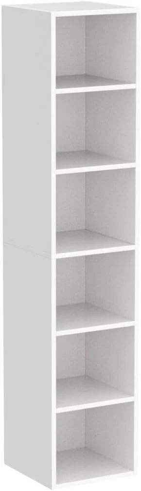 کتابخانه باریک و بلند Tribesigns با ارتفاع 180 سانتی متر، کتابخانه گوشه ای مدرن سفید با فضای ذخیره سازی، قفسه های نمایش مکعبی 6 طبقه برای دفتر کار خانگی کتابخانه باریک و بلند Tribesigns با ارتفاع 180 سانتی متر، کتابخانه گوشه ای مدرن سفید با فضای ذخیره سازی، قفسه های نمایش مکعبی 6 طبقه برای دفتر کار خانگی