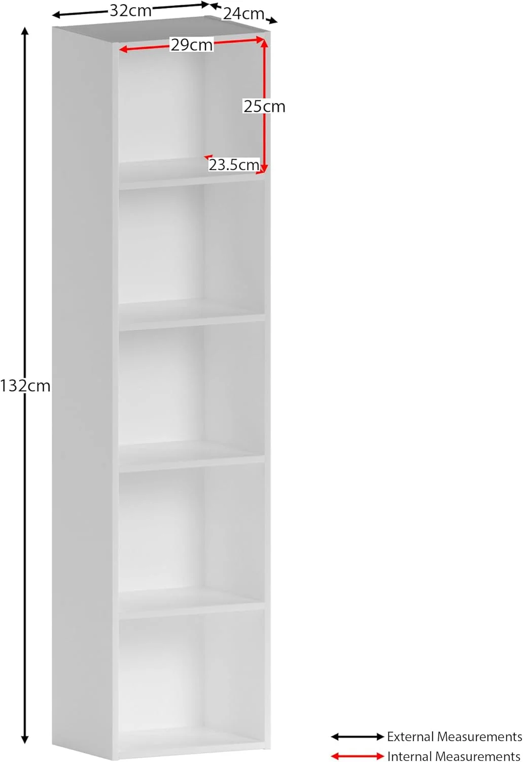 کتابخانه مکعبی 5 طبقه آکسفورد Vida Designs، قفسه بندی چوبی سفید، واحد ذخیره سازی نمایش مبلمان اتاق نشیمن اداری