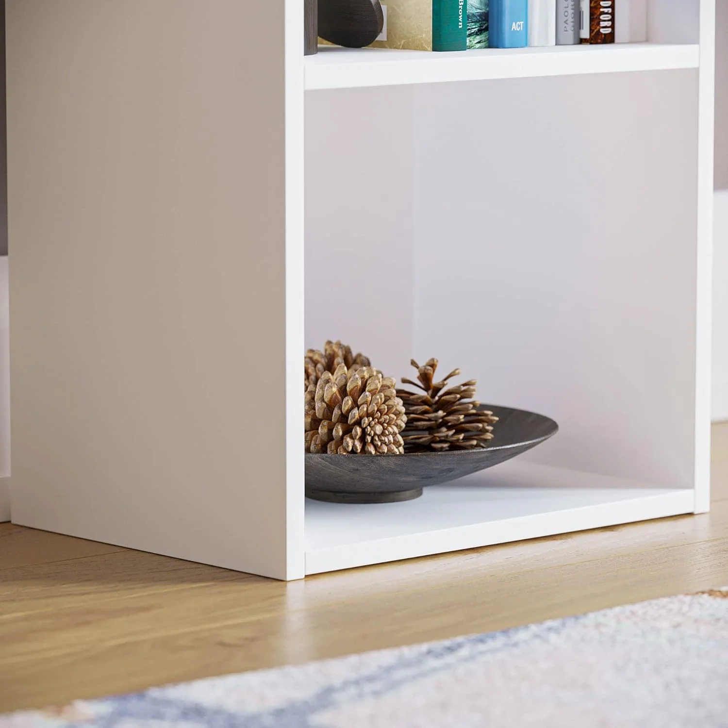 کتابخانه مکعبی 5 طبقه آکسفورد Vida Designs، قفسه بندی چوبی سفید، واحد ذخیره سازی نمایش مبلمان اتاق نشیمن اداری