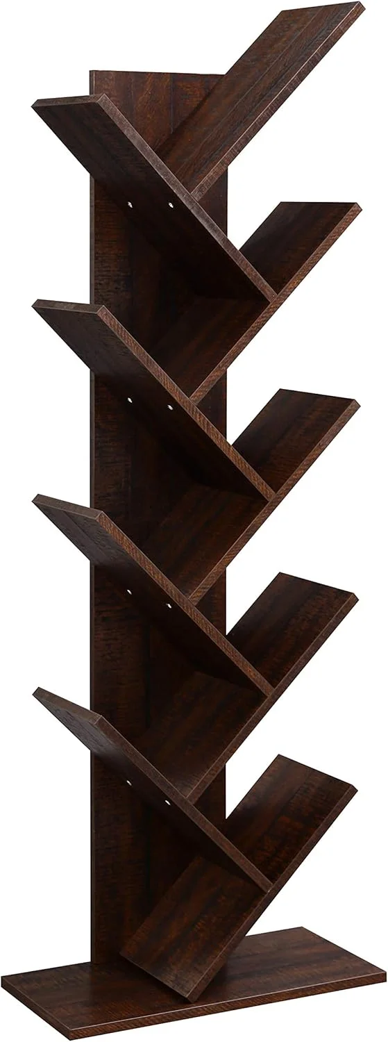 قفسه کتاب درختی VASAGLE، کتابخانه درختی 8 طبقه، قفسه کتاب کوچک، قفسه گوشه ای صرفه جویی در فضا، مناسب برای نگهداری کتاب، سی دی، بازی، برای اتاق خواب، اتاق نشیمن، گردویی ULBC11BY قفسه کتاب درختی VASAGLE، کتابخانه درختی 8 طبقه، قفسه کتاب کوچک، قفسه گوشه ای صرفه جویی در فضا، مناسب برای نگهداری کتاب، سی دی، بازی، برای اتاق خواب، اتاق نشیمن، گردویی ULBC11BY