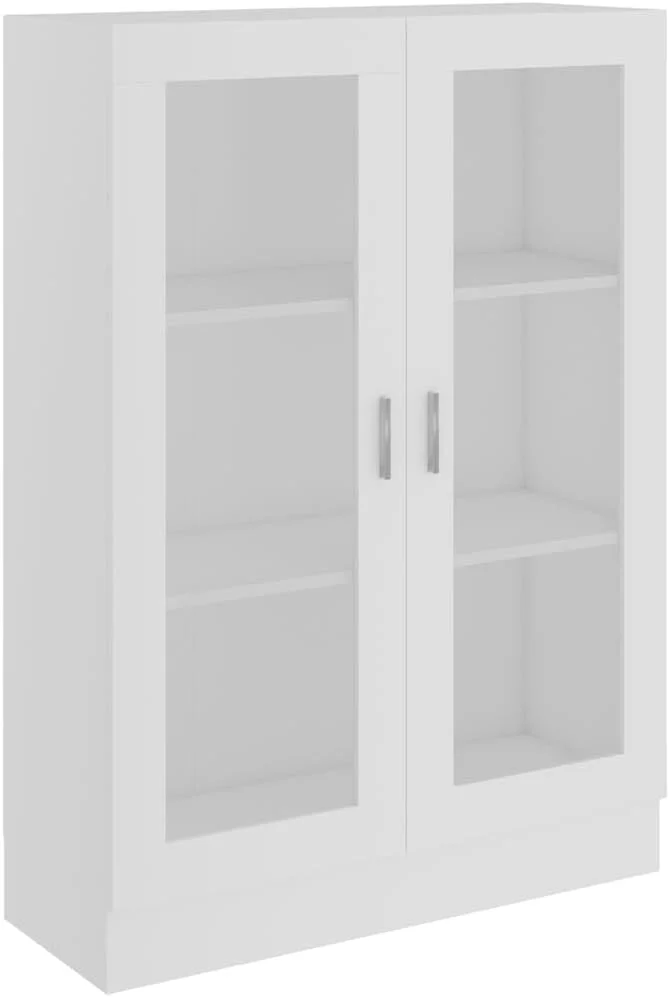 ویترین کابینت vidaXL قفسه کتاب مبلمان قفسه ذخیره سازی کتابخانه فایل اداری بوفه تخته بلند چوب مهندسی شده سفید