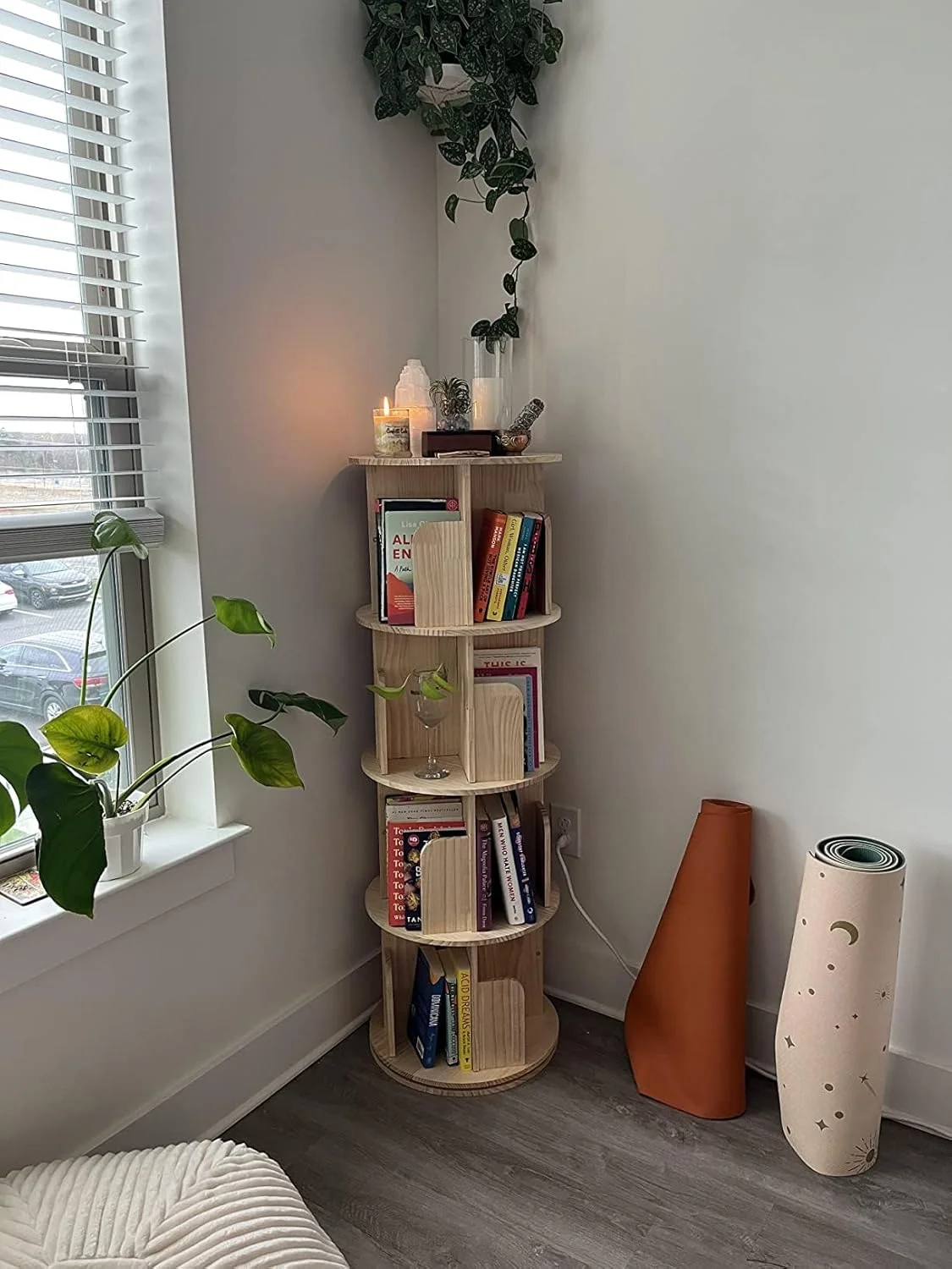 قفسه برج رسانه ای 4 طبقه YISNDYA، کابینت باریک ذخیره سازی CD DVD با قفسه های قابل تنظیم، قفسه کتاب باریک بلند برای دفتر کار خانگی - رنگ چوب اصلی قفسه برج رسانه ای 4 طبقه YISNDYA، کابینت باریک ذخیره سازی CD DVD با قفسه های قابل تنظیم، قفسه کتاب باریک بلند برای دفتر کار خانگی - رنگ چوب اصلی