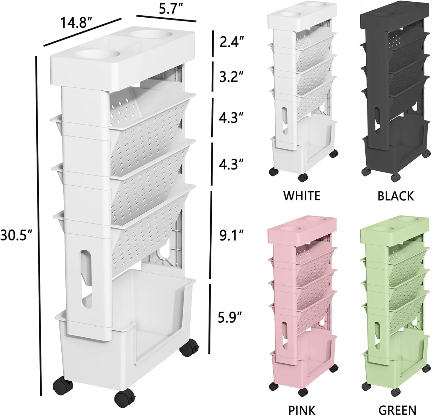 قفسه کتاب متحرک 5 طبقه Yeavs، قفسه کتاب چرخ دار، قفسه نگهداری کتاب، سبد فایل متحرک با چرخ برای اتاق مطالعه منزل، دفتر کار، اتاق نشیمن، کلاس درس، سفید قفسه کتاب متحرک 5 طبقه Yeavs، قفسه کتاب چرخ دار، قفسه نگهداری کتاب، سبد فایل متحرک با چرخ برای اتاق مطالعه منزل، دفتر کار، اتاق نشیمن، کلاس درس، سفید