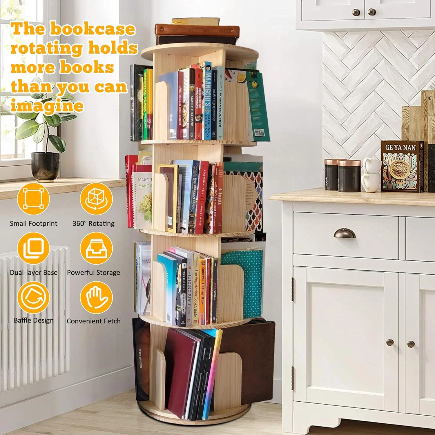 قفسه برج رسانه ای 4 طبقه YISNDYA، کابینت باریک ذخیره سازی CD DVD با قفسه های قابل تنظیم، قفسه کتاب باریک بلند برای دفتر کار خانگی - رنگ چوب اصلی قفسه برج رسانه ای 4 طبقه YISNDYA، کابینت باریک ذخیره سازی CD DVD با قفسه های قابل تنظیم، قفسه کتاب باریک بلند برای دفتر کار خانگی - رنگ چوب اصلی