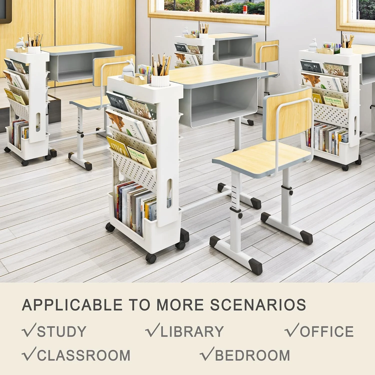 قفسه کتاب متحرک 5 طبقه Yeavs، قفسه کتاب چرخ دار، قفسه نگهداری کتاب، سبد فایل متحرک با چرخ برای اتاق مطالعه منزل، دفتر کار، اتاق نشیمن، کلاس درس، سفید قفسه کتاب متحرک 5 طبقه Yeavs، قفسه کتاب چرخ دار، قفسه نگهداری کتاب، سبد فایل متحرک با چرخ برای اتاق مطالعه منزل، دفتر کار، اتاق نشیمن، کلاس درس، سفید