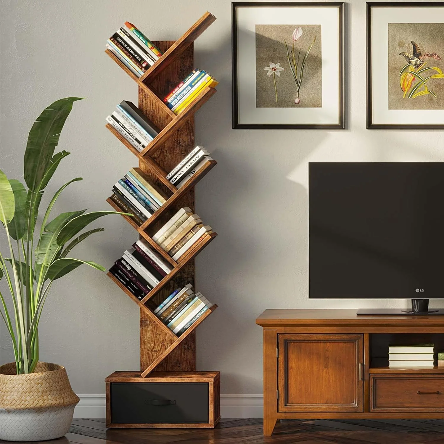 کتابخانه درختی وامبوری با کشو، کتابخانه درختی 9 طبقه، قفسه کتاب عمودی برای کتاب، سی دی، سازمان دهنده کتاب ایستاده، قفسه کتاب گوشه ای برای اتاق نشیمن، اتاق خواب، دفتر کار کتابخانه درختی وامبوری با کشو، کتابخانه درختی 9 طبقه، قفسه کتاب عمودی برای کتاب، سی دی، سازمان دهنده کتاب ایستاده، قفسه کتاب گوشه ای برای اتاق نشیمن، اتاق خواب، دفتر کار