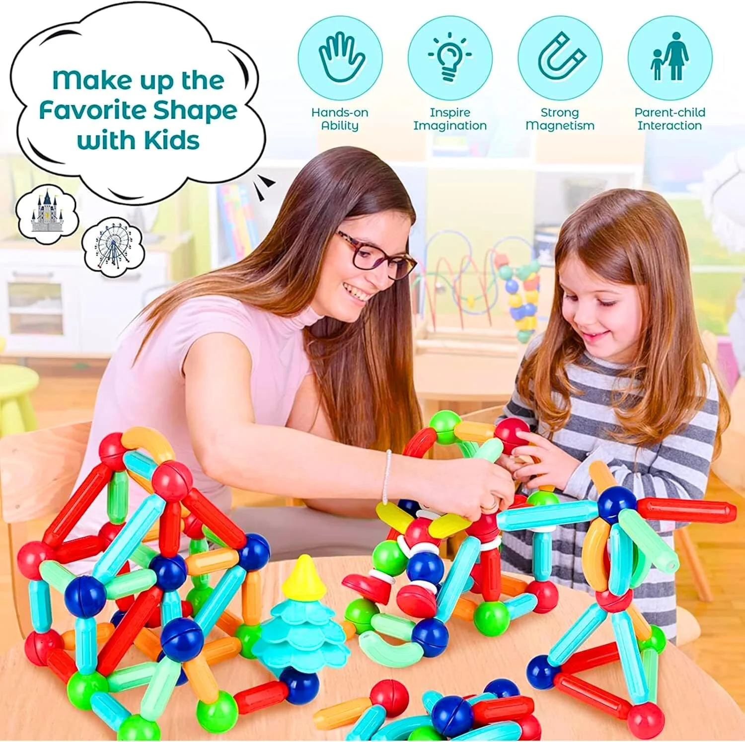 بلوک های ساختمانی آهنربایی AYEBIA، اسباب بازی های کودکان برای دختران | اسباب بازی های آهنربایی برای پسران 3+ سال 4 5 6 7 8 10 12 14 سال، چوب آهنربایی آموزشی STEM با مجموعه بازی توپ (42 قطعه) بلوک های ساختمانی آهنربایی AYEBIA، اسباب بازی های کودکان برای دختران | اسباب بازی های آهنربایی برای پسران 3+ سال 4 5 6 7 8 10 12 14 سال، چوب آهنربایی آموزشی STEM با مجموعه بازی توپ (42 قطعه)