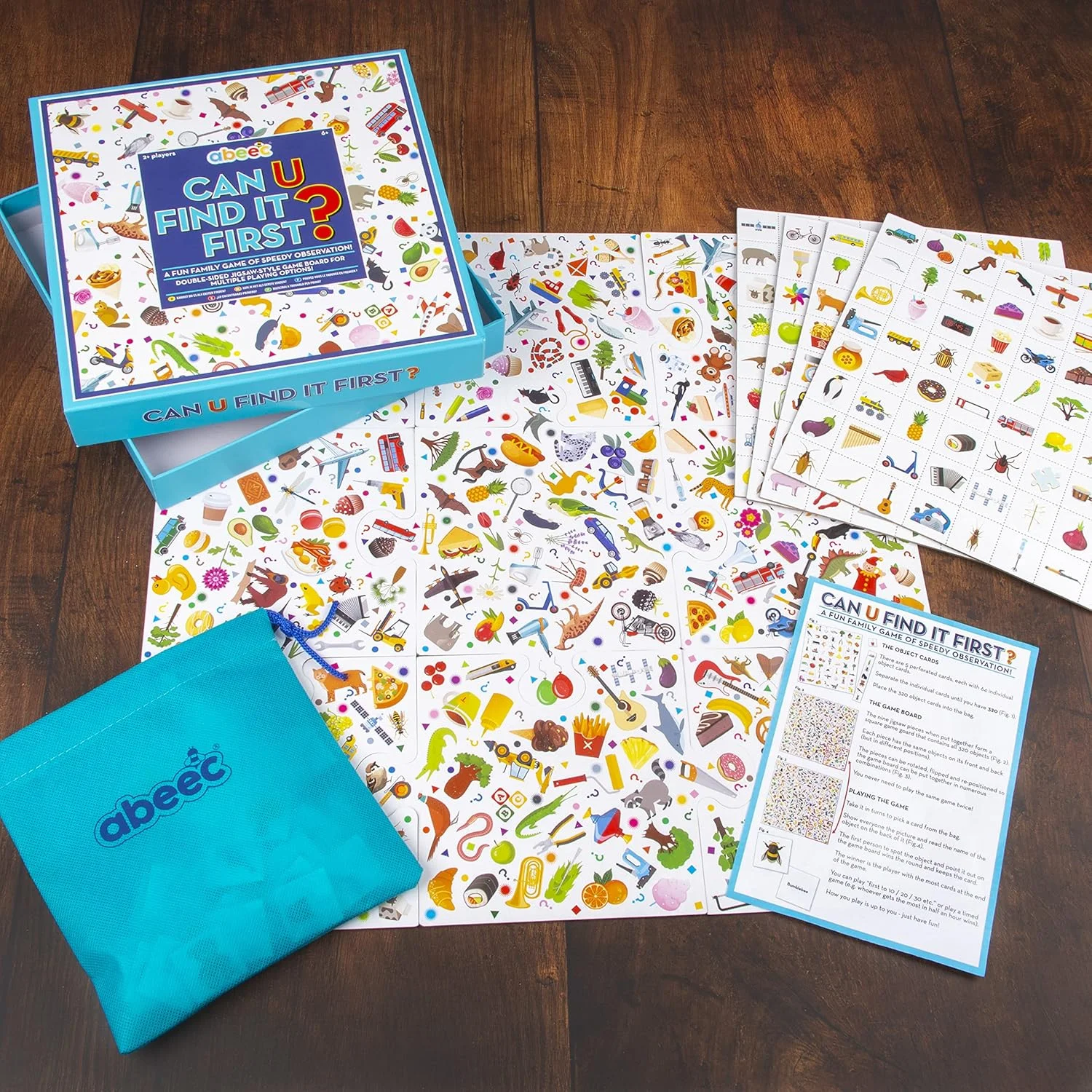 آبییک، آیا می توانی آن را اول پیدا کنی؟ – بازی تخته ای سرگرم کننده خانوادگی برای مشاهده سریع – بازی آموزشی برای کودکان - بازی های تخته ای کودکان - بازی بینگو