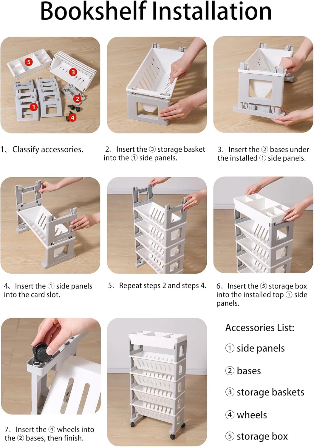 قفسه کتاب 5 طبقه WESTCH، قفسه کتاب متحرک با چرخ، قفسه کتاب منحصر به فرد قابل جابجایی، قفسه کتاب برای مطالعه دانشجویان در خوابگاه، کلاس درس، اتاق نشیمن، مدرسه (خاکستری) قفسه کتاب 5 طبقه WESTCH، قفسه کتاب متحرک با چرخ، قفسه کتاب منحصر به فرد قابل جابجایی، قفسه کتاب برای مطالعه دانشجویان در خوابگاه، کلاس درس، اتاق نشیمن، مدرسه (خاکستری)