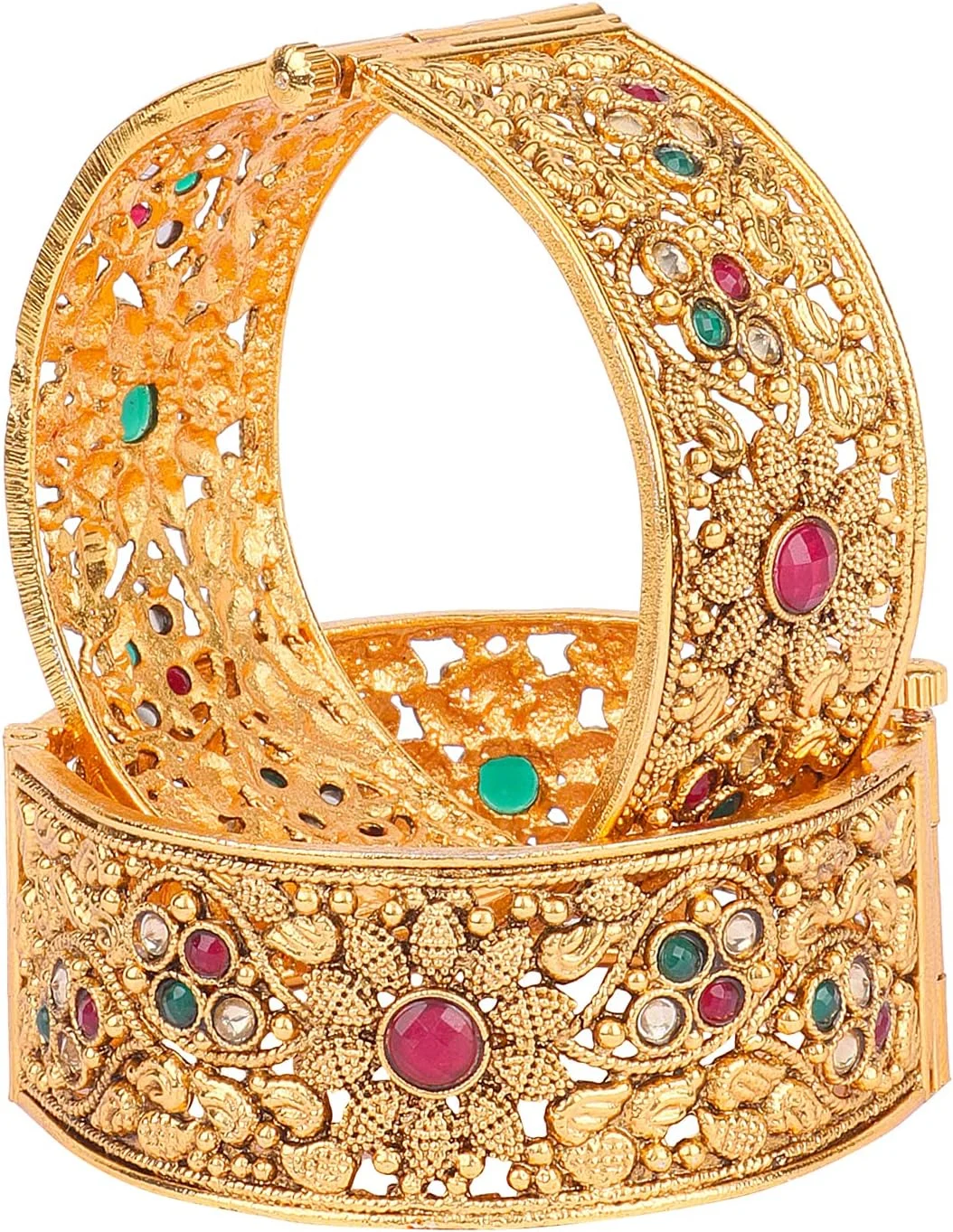 شاینینگ دیوا ست فشن 2 عددی النگو زنانه با روکش طلای شیک و جدید (طلایی) (11657b_2.4)