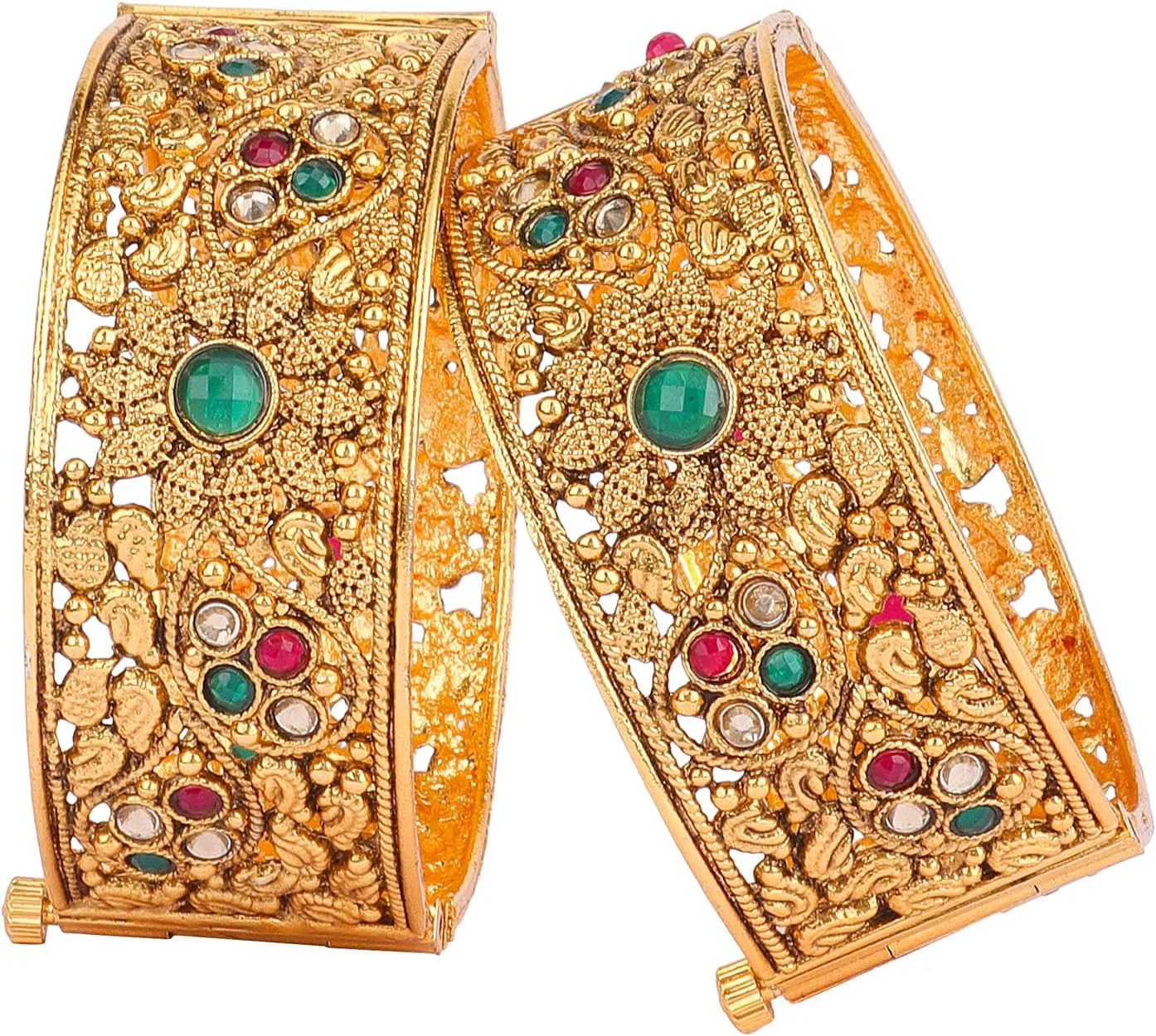 شاینینگ دیوا ست فشن 2 عددی النگو زنانه با روکش طلای شیک و جدید (طلایی) (11657b_2.4) شاینینگ دیوا ست فشن 2 عددی النگو زنانه با روکش طلای شیک و جدید (طلایی) (11657b_2.4)