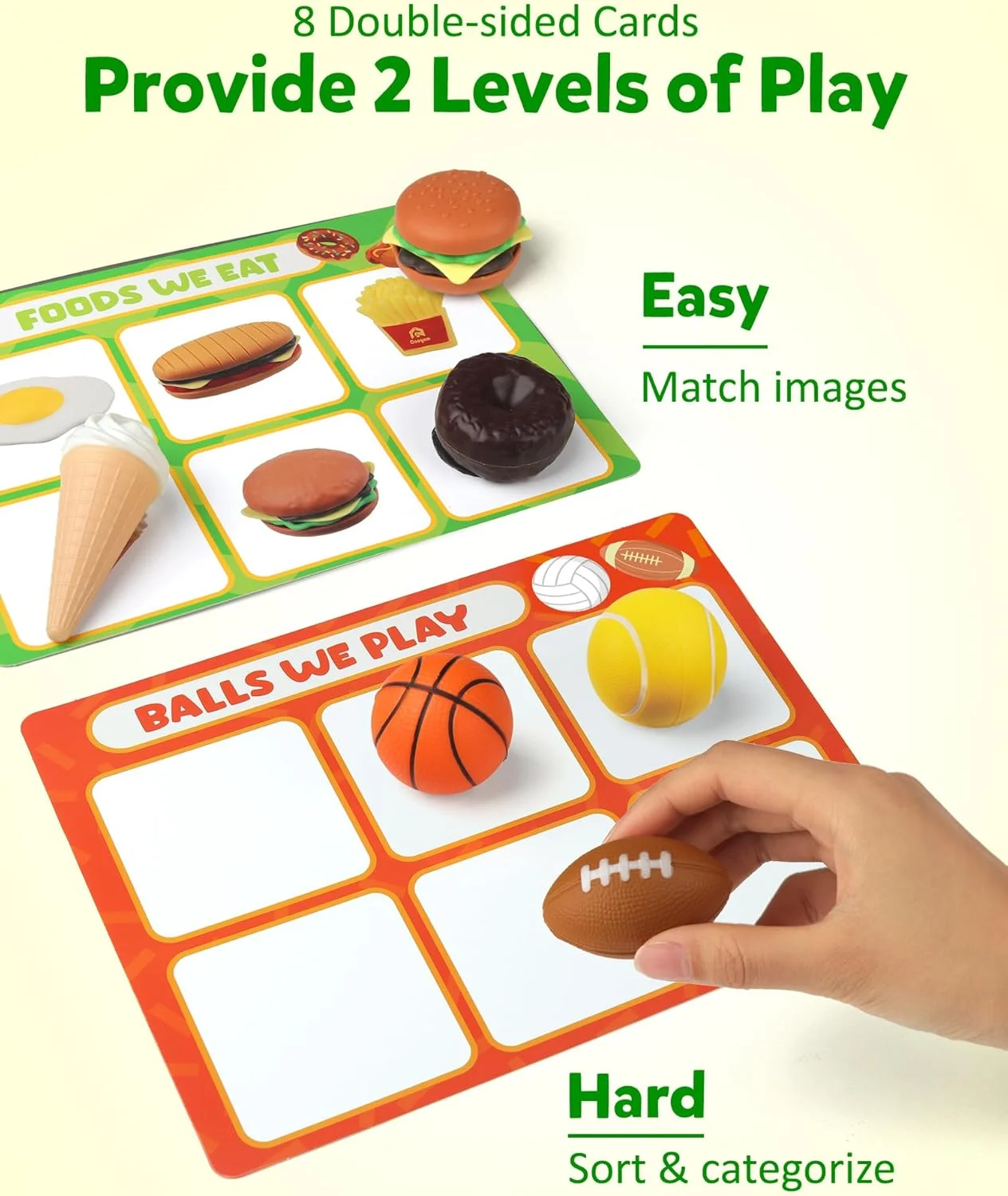 اسباب بازی مرتب سازی کوگام برای کودکان نوپا، حیوانات دایناسورها میوه ها وسایل نقلیه غذاها ماهی ها توپ ها مجموعه بازی مزرعه، بازی حرکتی ظریف مونته سوری هدیه آموزشی پیش دبستانی برای کودکان 2 3 4 ساله