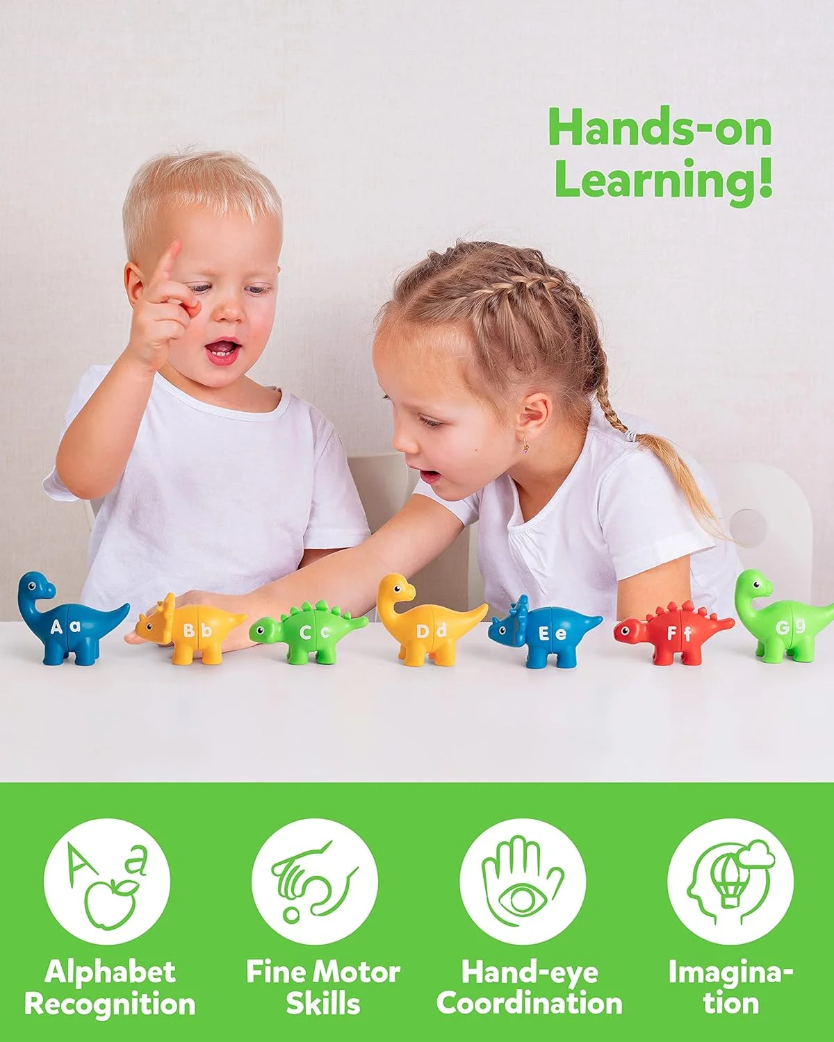 اسباب بازی تطبیق حروف کوگام، 26 قطعه بازی تطبیق الفبای دایناسور ABC دو طرفه با حروف بزرگ و کوچک، اسباب بازی های آموزشی مونته سوری برای کودکان نوپا پسران و دختران اسباب بازی تطبیق حروف کوگام، 26 قطعه بازی تطبیق الفبای دایناسور ABC دو طرفه با حروف بزرگ و کوچک، اسباب بازی های آموزشی مونته سوری برای کودکان نوپا پسران و دختران