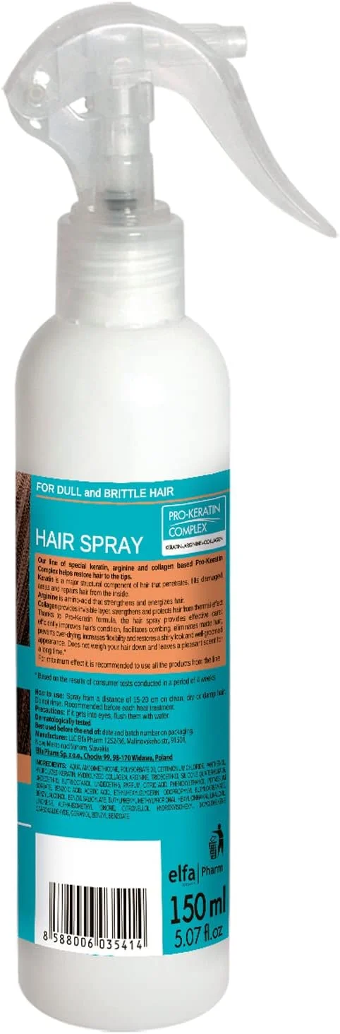 اسپری مو دکتر سانته کراتین برای موهای شکننده و ترمیم درخشش مو، ساختار مو 150 میلی لیتر