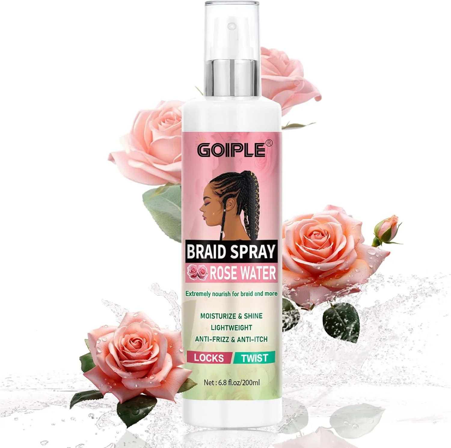 اسپری مو رز نعناع برای بافت مو 200 میلی لیتر، مناسب برای دردلاک، آبرسان و براق کننده مو، مناسب برای رفع خارش پوست سر، سبک و مناسب برای موهای کدر، مناسب برای پیچش مو، بافت های آفریقایی و بافت های جعبه ای