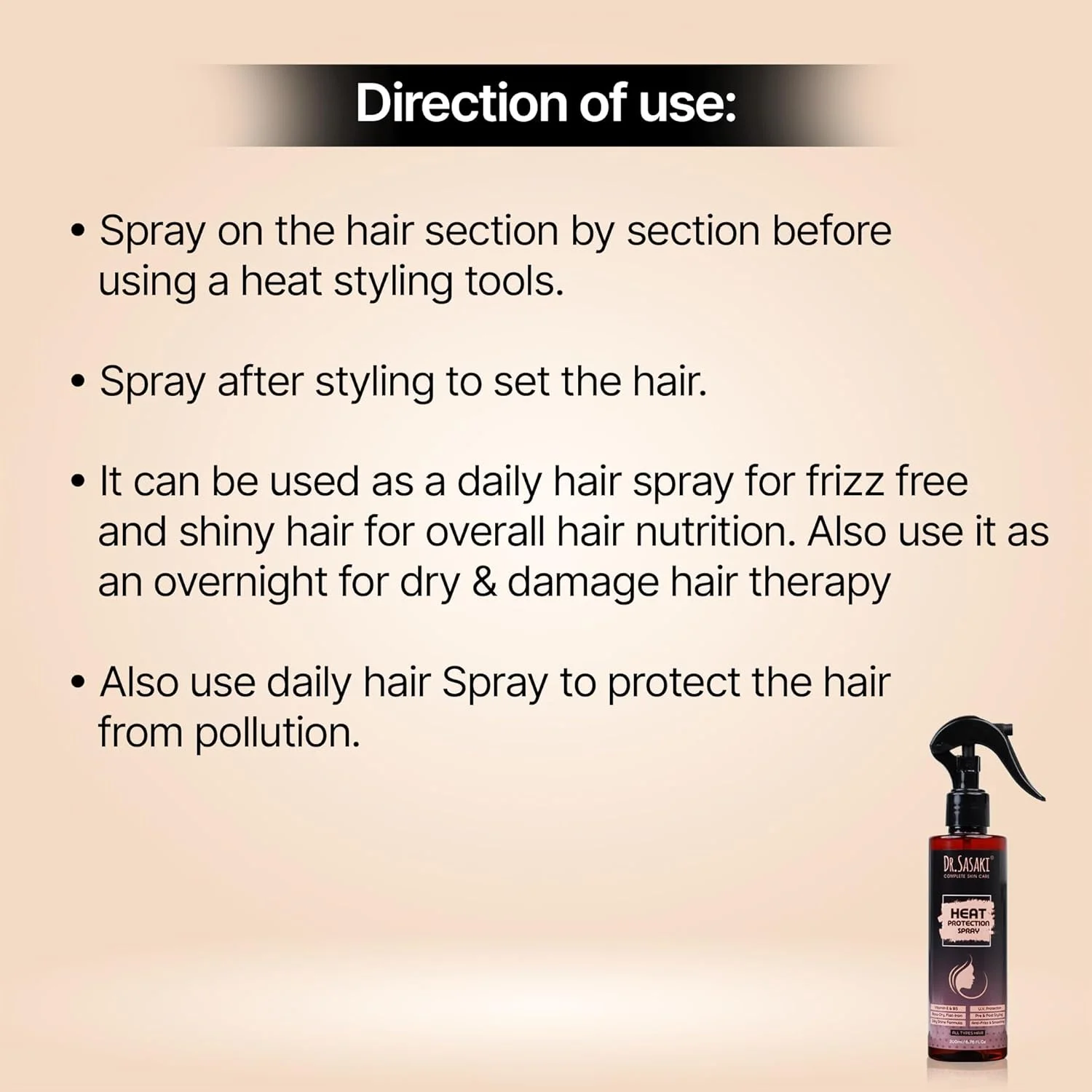 اسپری محافظت کامل مو دکتر ساساکی، 200 میلی لیتر