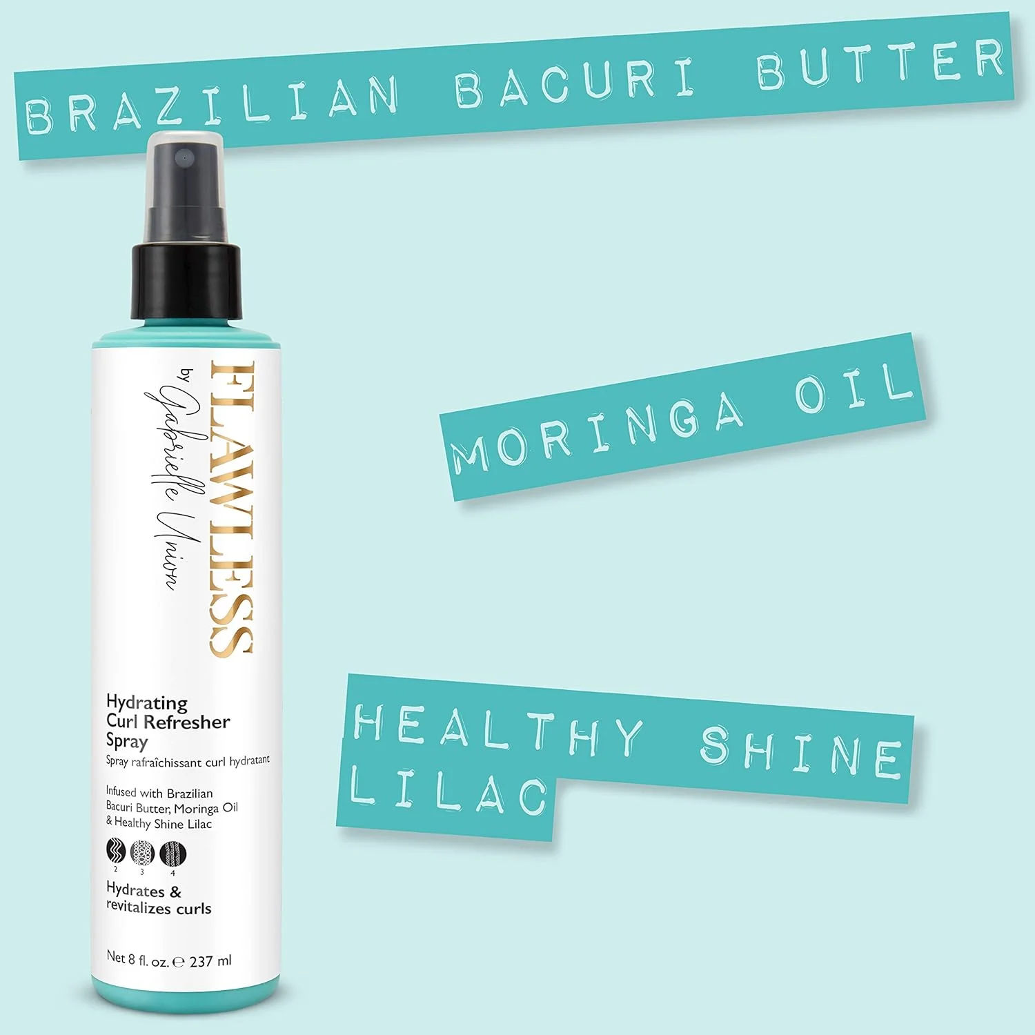 اسپری طراوت بخش و آبرسان مو فِلاولِس بای گابریِل یونیون، مخصوص موهای فر و مجعد، 236 میلی لیتر اسپری طراوت بخش و آبرسان مو فِلاولِس بای گابریِل یونیون، مخصوص موهای فر و مجعد، 236 میلی لیتر