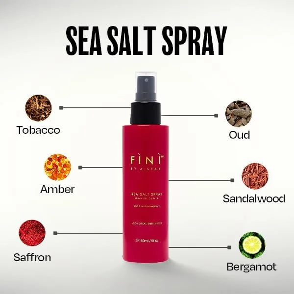 اسپری نمک دریایی فینی بای ای استار، حالت دهنده و بافت دهنده، ظاهر طبیعی، رایحه عود