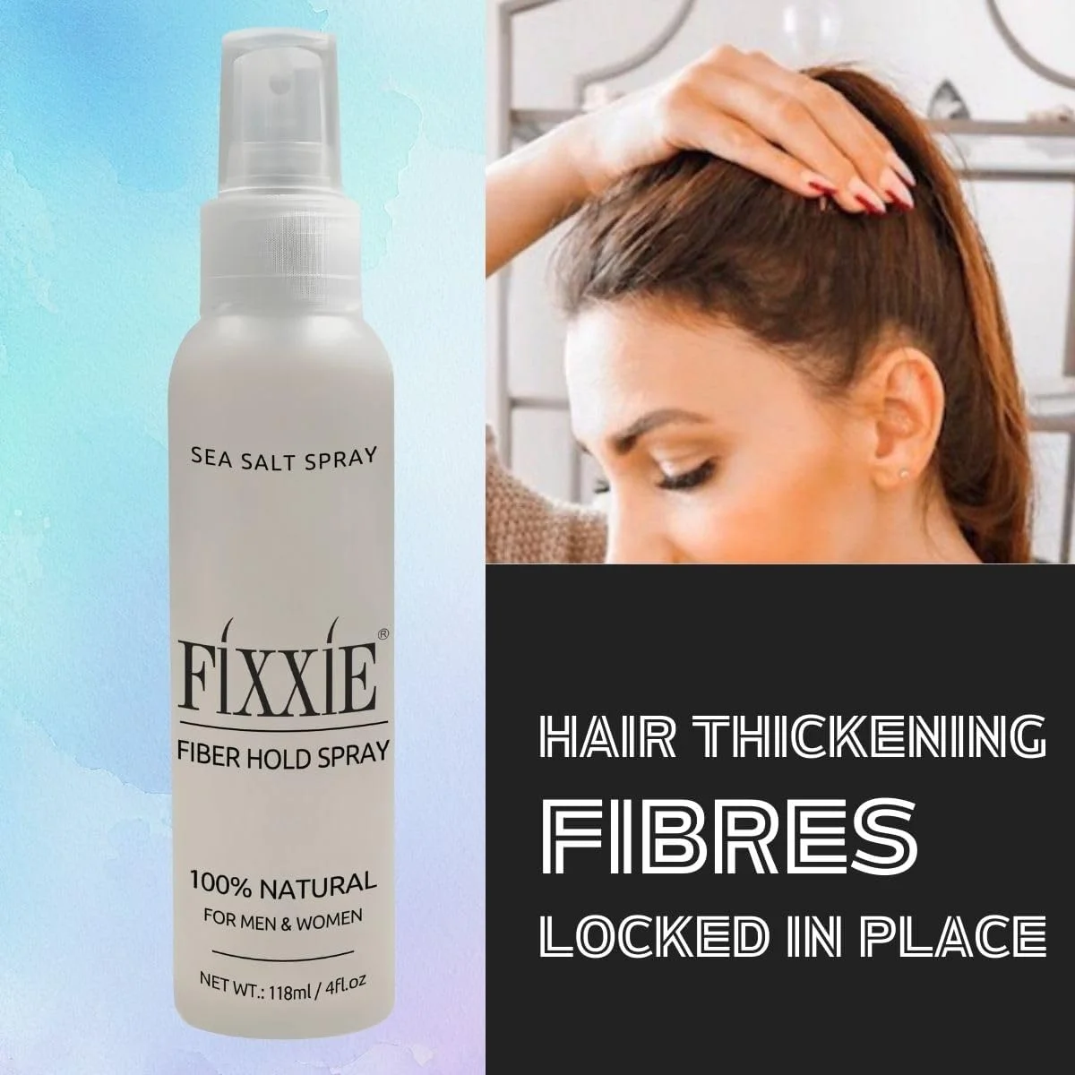 اسپری نگهدارنده فیبر مو فیکسی، اسپری نگهدارنده فیبر، اسپری حالت دهنده مو 118 میلی لیتری برای فیبرهای موی کراتینی، حالت دهنده قوی، بدون ایجاد چسبندگی