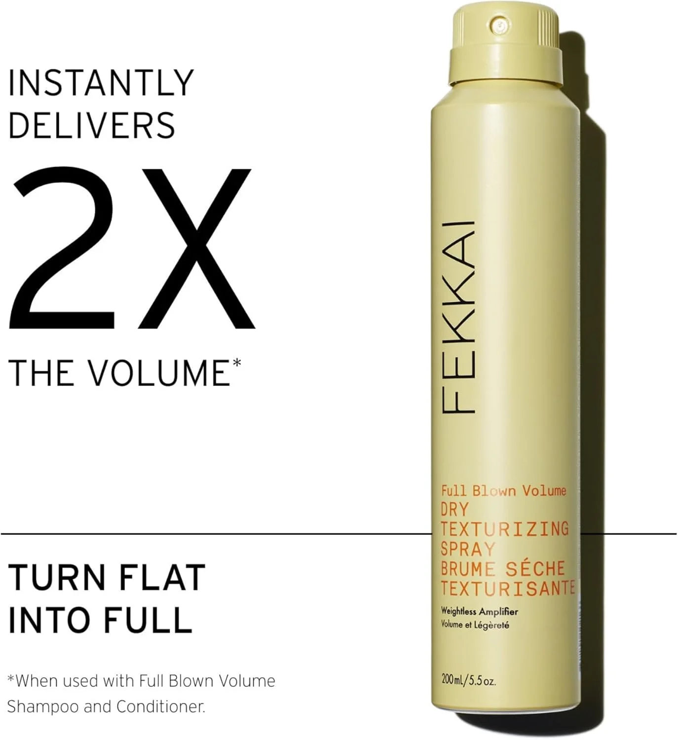 اسپری حجم دهنده و بافت دهنده مو Fekkai Full Blown Volume - حجم 147 میلی لیتر - اسپری بافت دهنده خشک - افزایش حجم و پرپشتی مو در تمام طول روز - با کیفیت سالنی، سازگار با EWG، وگان و بدون تست حیوانی