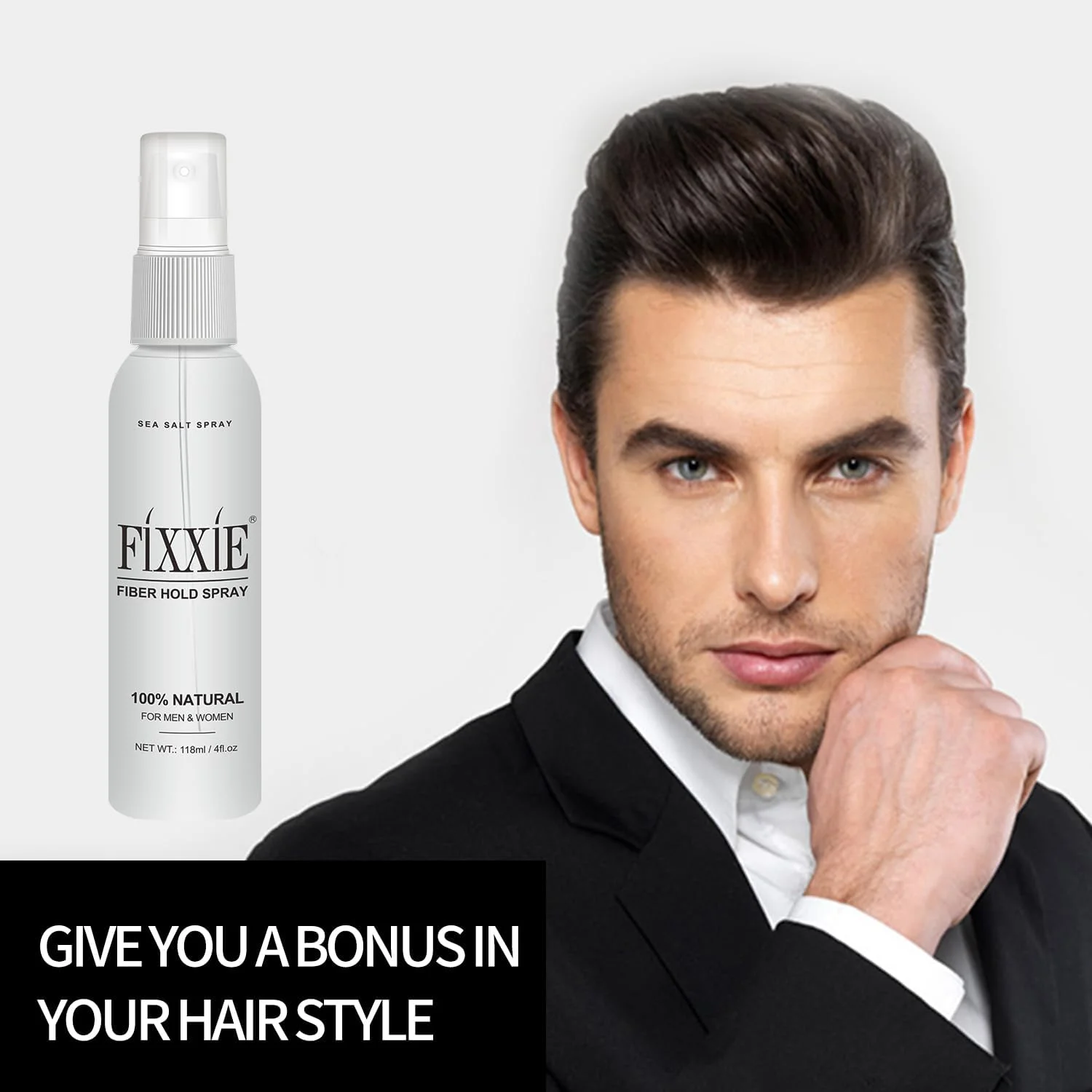 اسپری نگهدارنده فیبر مو فیکسی، اسپری نگهدارنده فیبر، اسپری حالت دهنده مو 118 میلی لیتری برای فیبرهای موی کراتینی، حالت دهنده قوی، بدون ایجاد چسبندگی