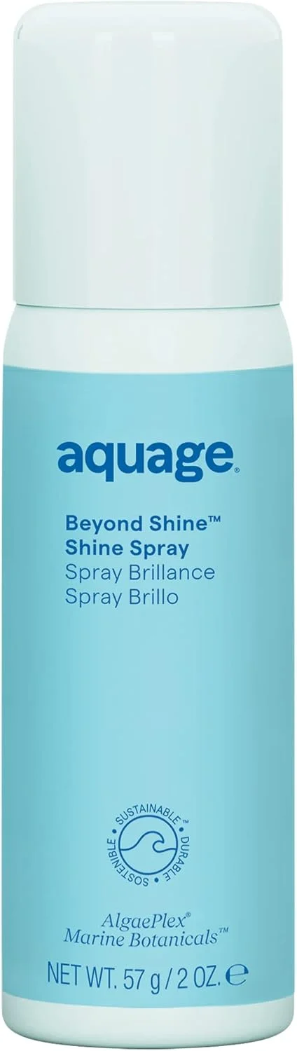 اسپری درخشان کننده مو آکواژ Beyond Shine، 2 اونس مایع، اسپری ابریشمی و براق کننده با ذرات ریز که درخشندگی فوق العاده ای ایجاد می کند، محصولی برای حالت دادن حرارتی که بافت مجعد مو را صاف، صیقلی و ابریشمی می کند.