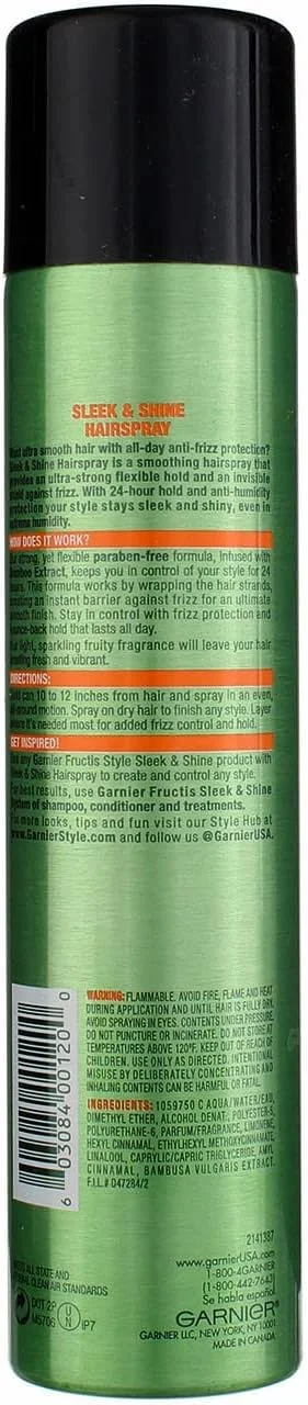 اسپری مو ضد رطوبت و براق کننده گارنیه فروکتیس اسلیک اند شاین مناسب برای خانم ها و آقایان - 244 میلی لیتر