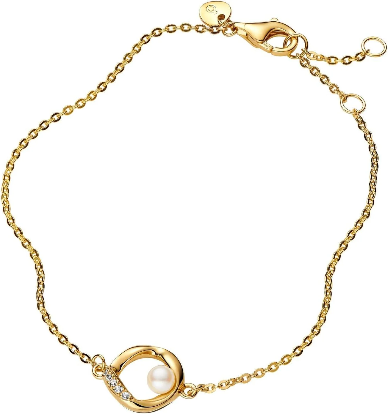 دستبند زنانه پاندورا با مروارید طلایی مدل 563830C01