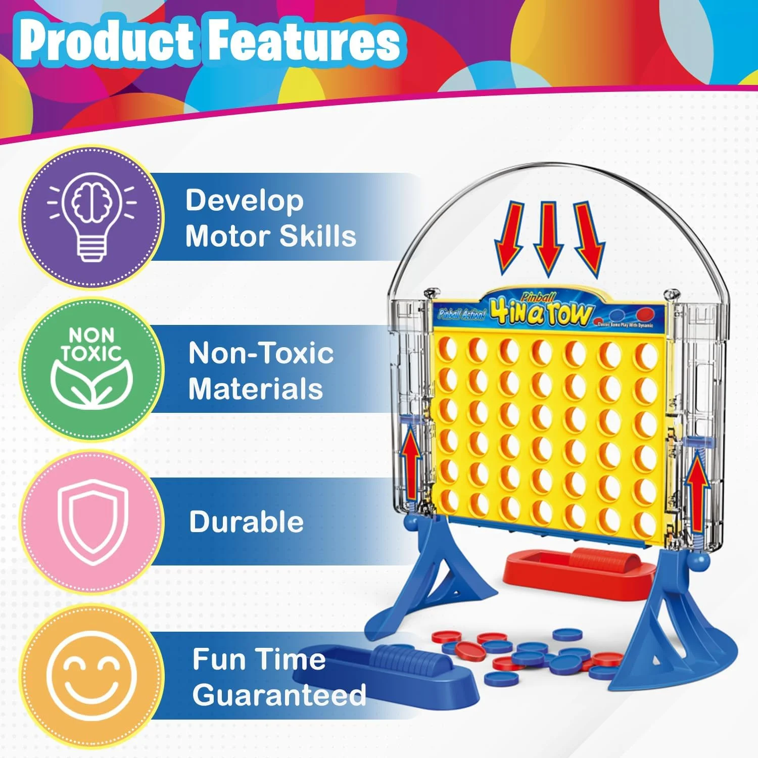 بازی فکری کلاسیک چهار در یک ردیف، اسباب بازی بازی تخته ای مهمانی خانوادگی، اتصال 4 اسباب بازی آموزشی کودکان برای پسران و دختران