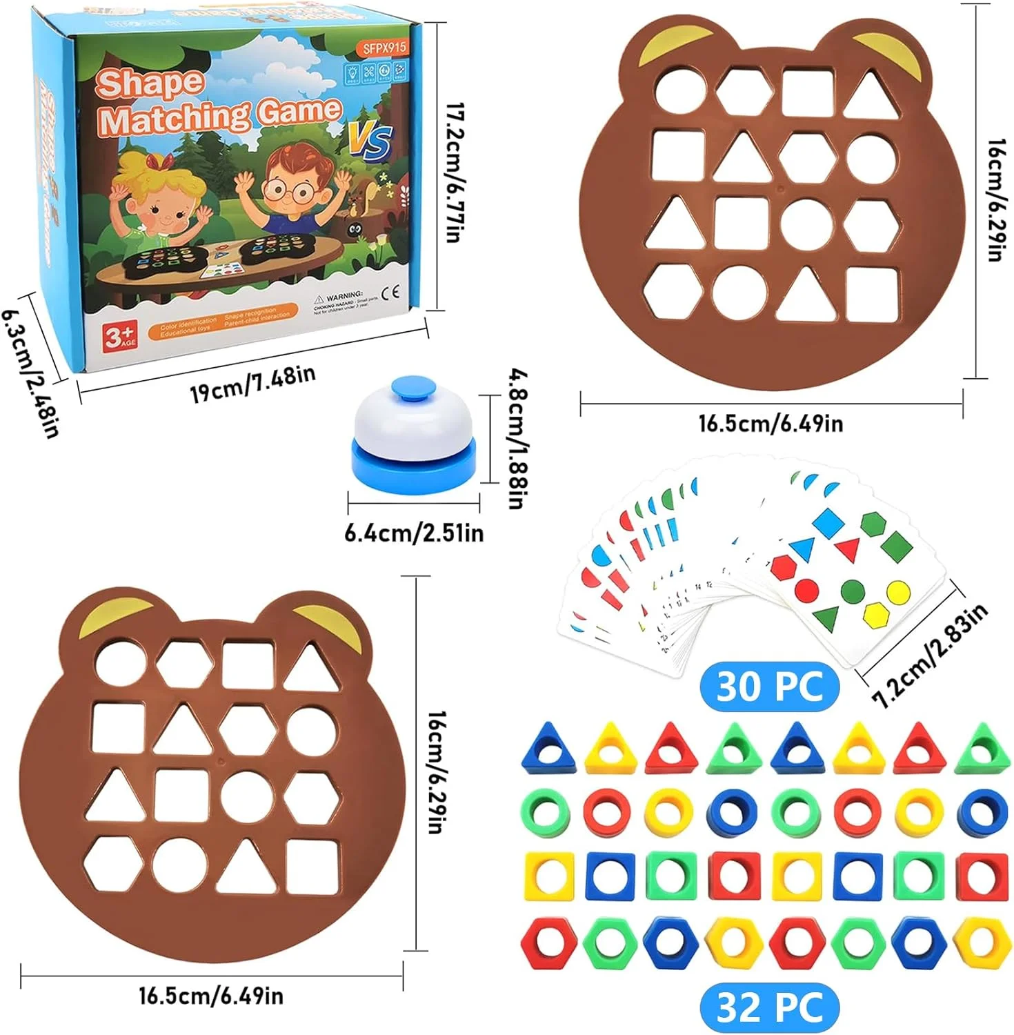 بازی تطبیق اشکال Jastown با کارت، بازی تطبیق رنگ هندسه شناختی، بازی تطبیق اشکال، اسباب بازی آموزشی حسی رنگی برای کودکان 3، 4، 5، 6، 8 ساله