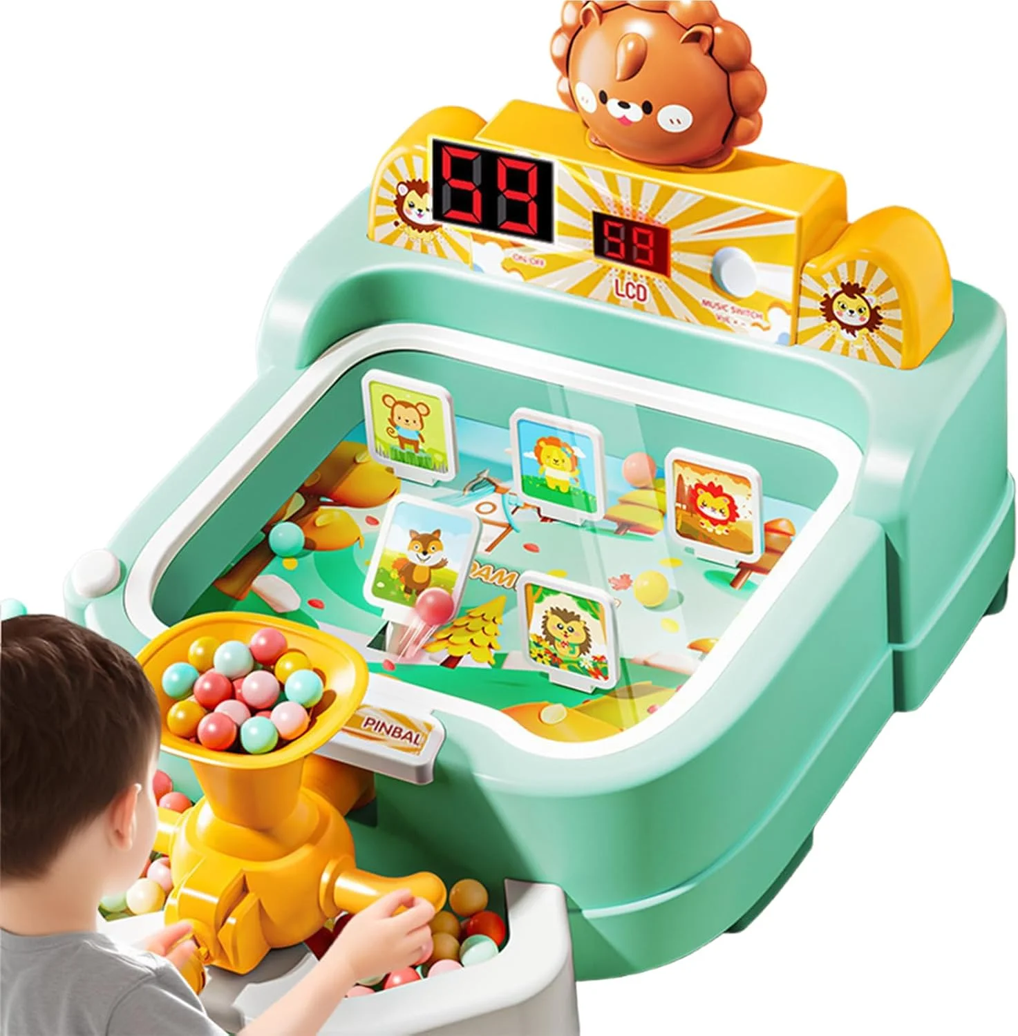 دستگاه پین بال Saraele برای کودکان، بازی های پین بال رومیزی آرکید، اسباب بازی های الکترونیکی تعاملی آموزشی، اسباب بازی های مرحله ای، هدیه تولد برای پسر و دختر بالای 3 سال